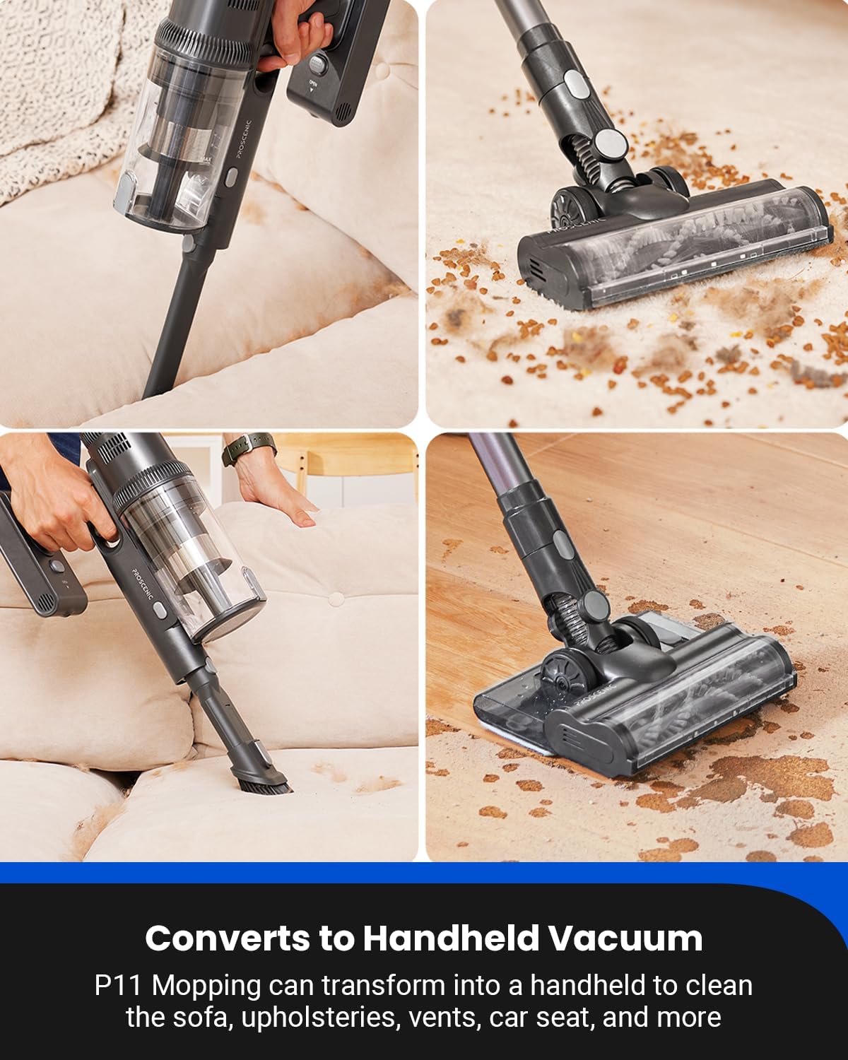 Proscenic Cordless Vacuum Cleaner with Mopping Base