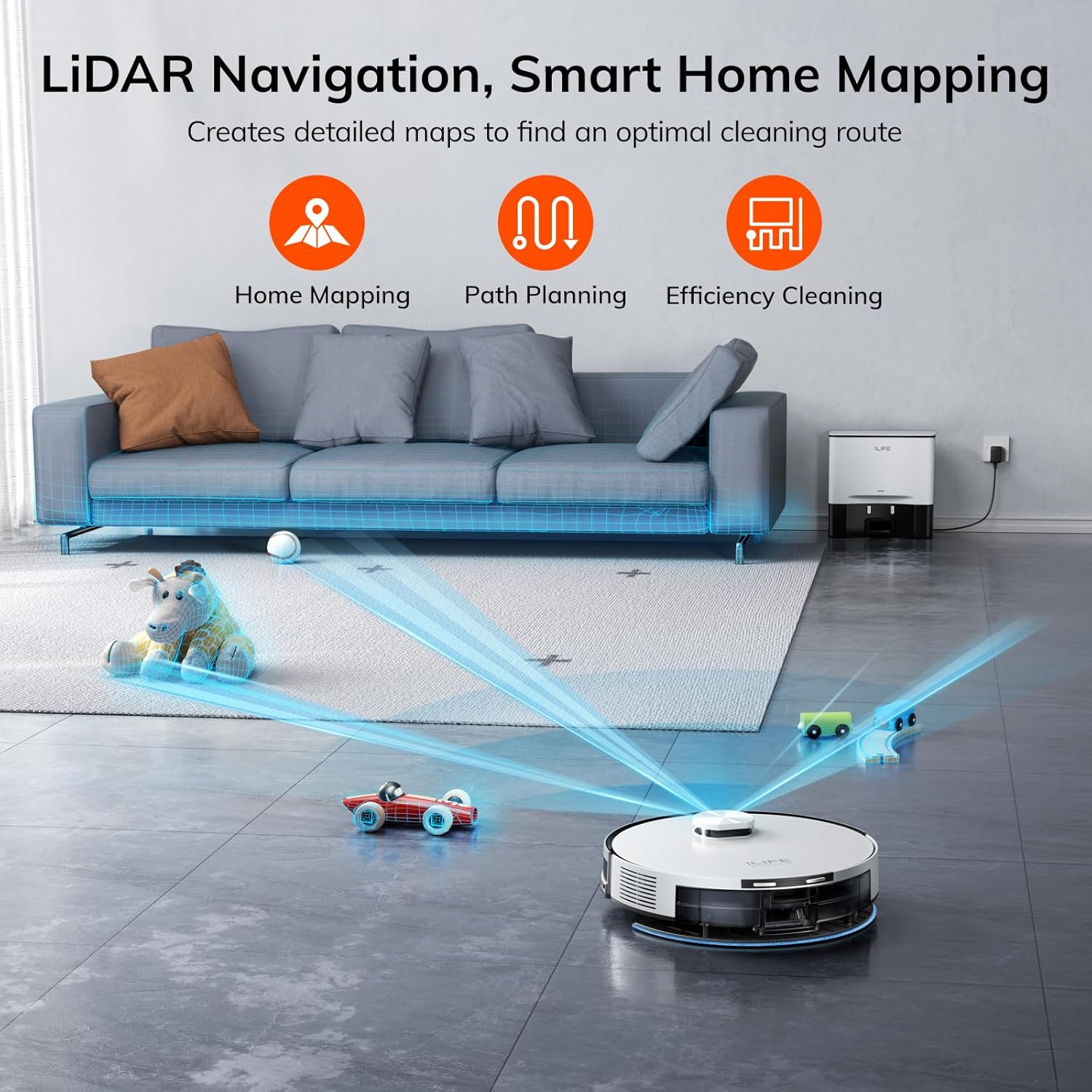 ILIFE A30 Pro Robot Vacuum Cleaner with Mop and Self Emptying Station