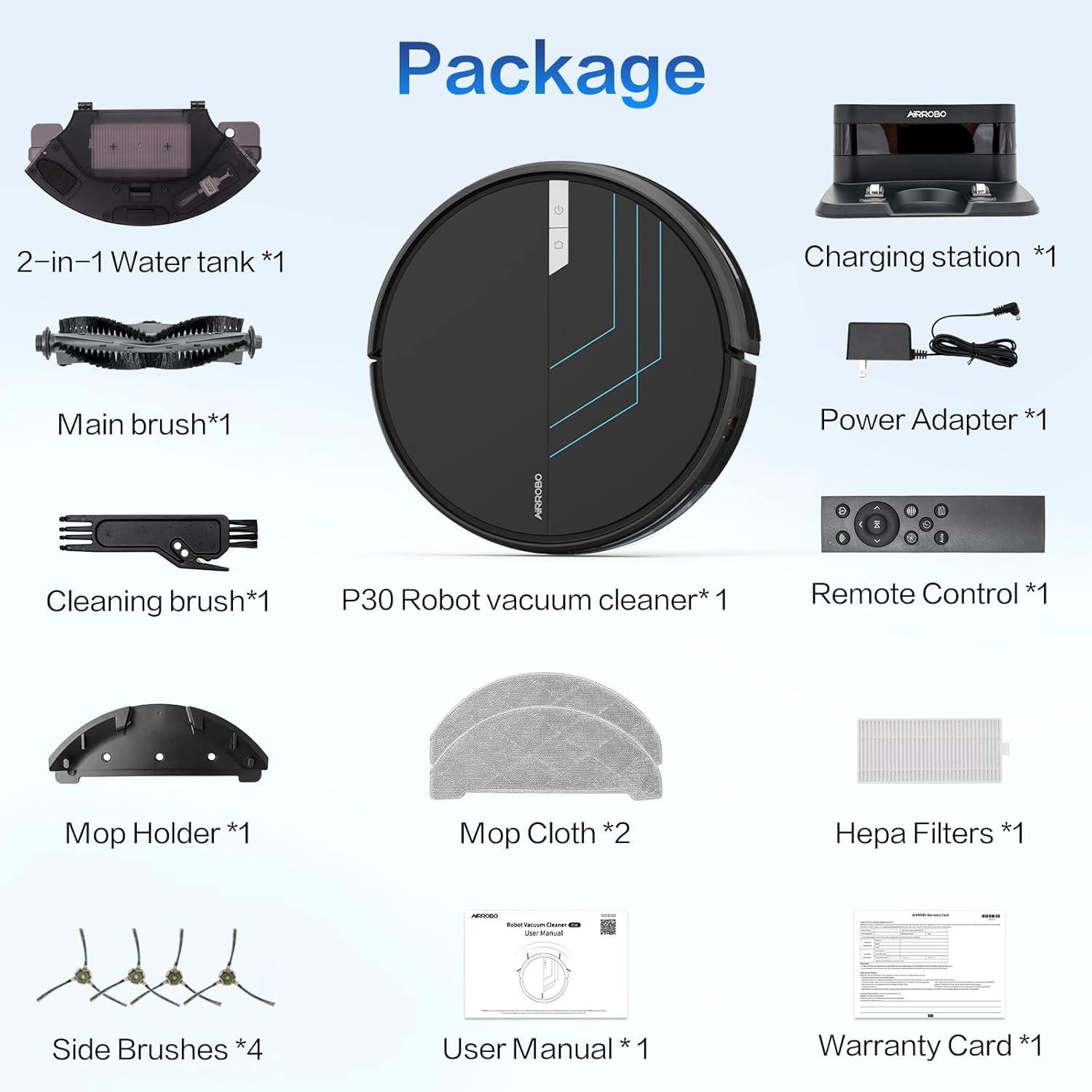 AIRROBO P30 Robot Vacuum and Mop 3-in-1