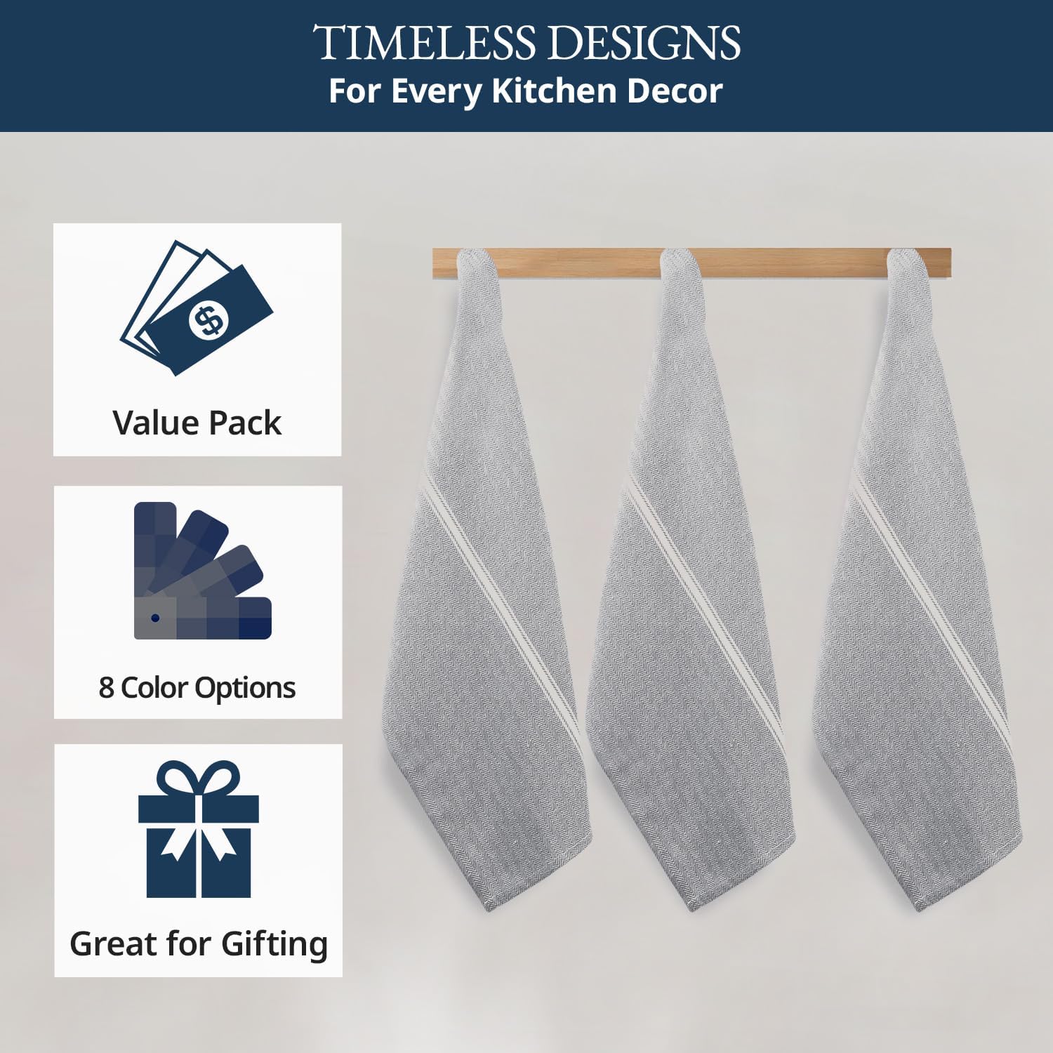 Lane Linen Kitchen Towel Set 12 Pack 14x25 Inch Tea Towels