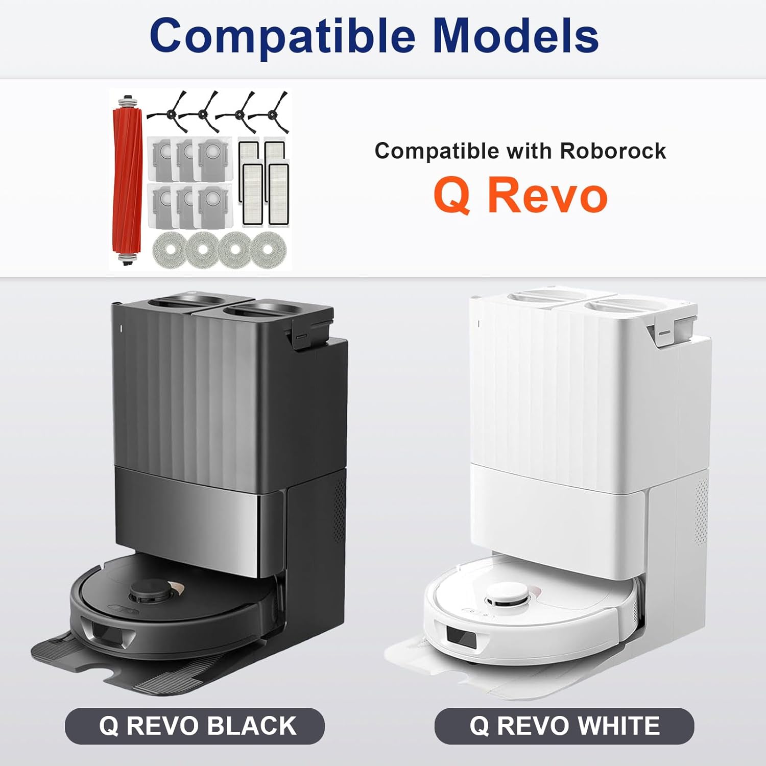 20 PCS Accessories Kit for Roborock Q Revo Robot Vacuum