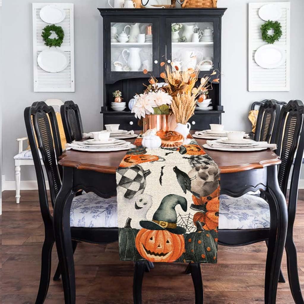 PANDICORN Halloween Table Runner 13x72 Inch