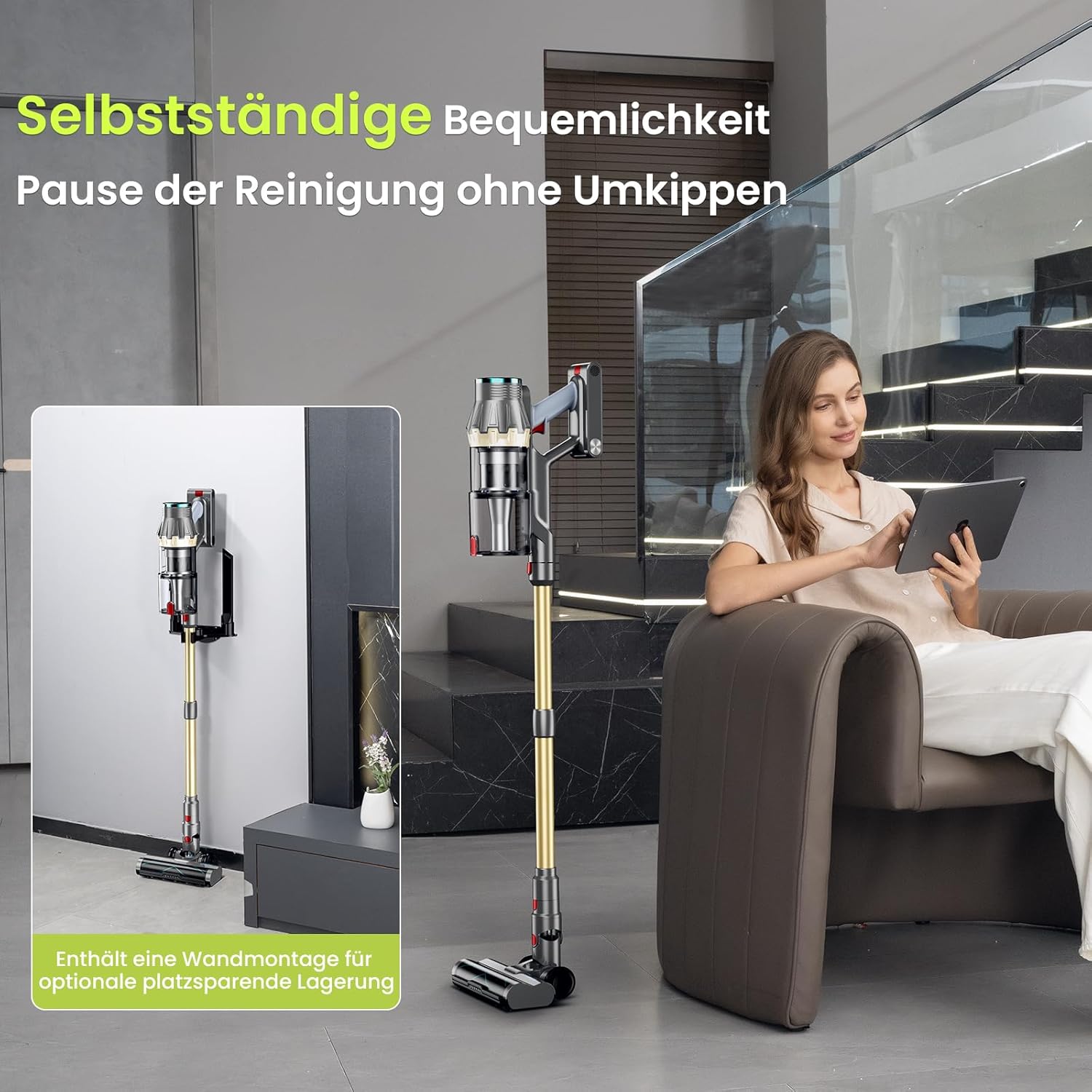 Linkifly Cordless Vacuum Cleaner 550W 48Kpa Self-Standing