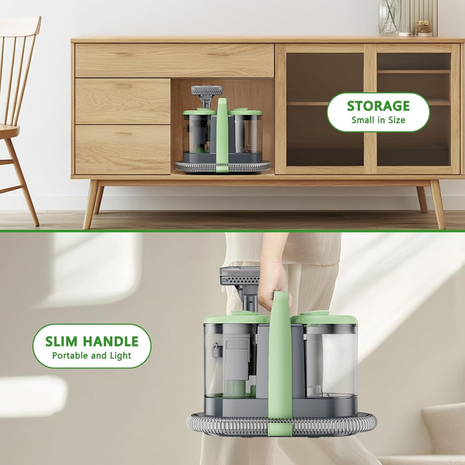 Carpet Cleaner Machine with 18Kpa Suction and 500W Power
