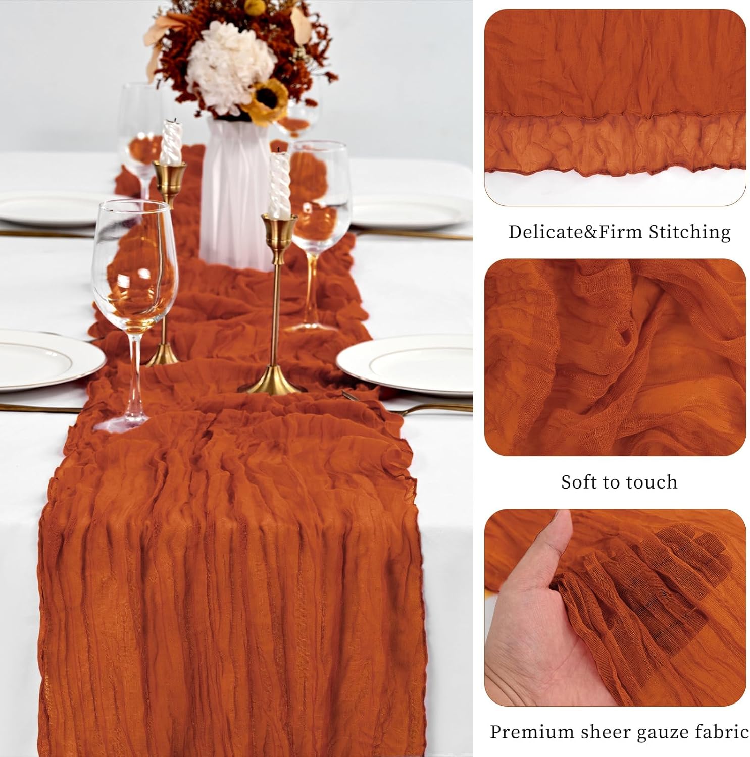 20 Pack Terracotta Cheese Cloth Table Runners