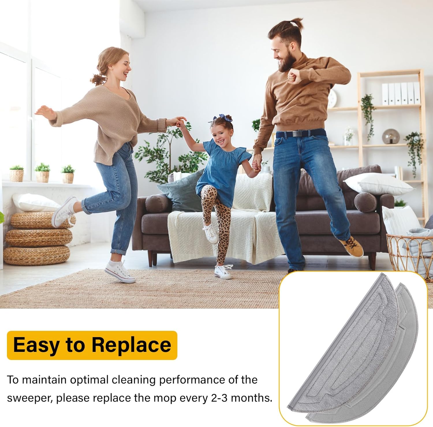 Ucoolbe Roborock Mop Pads 8 Pack Replacement Accessories