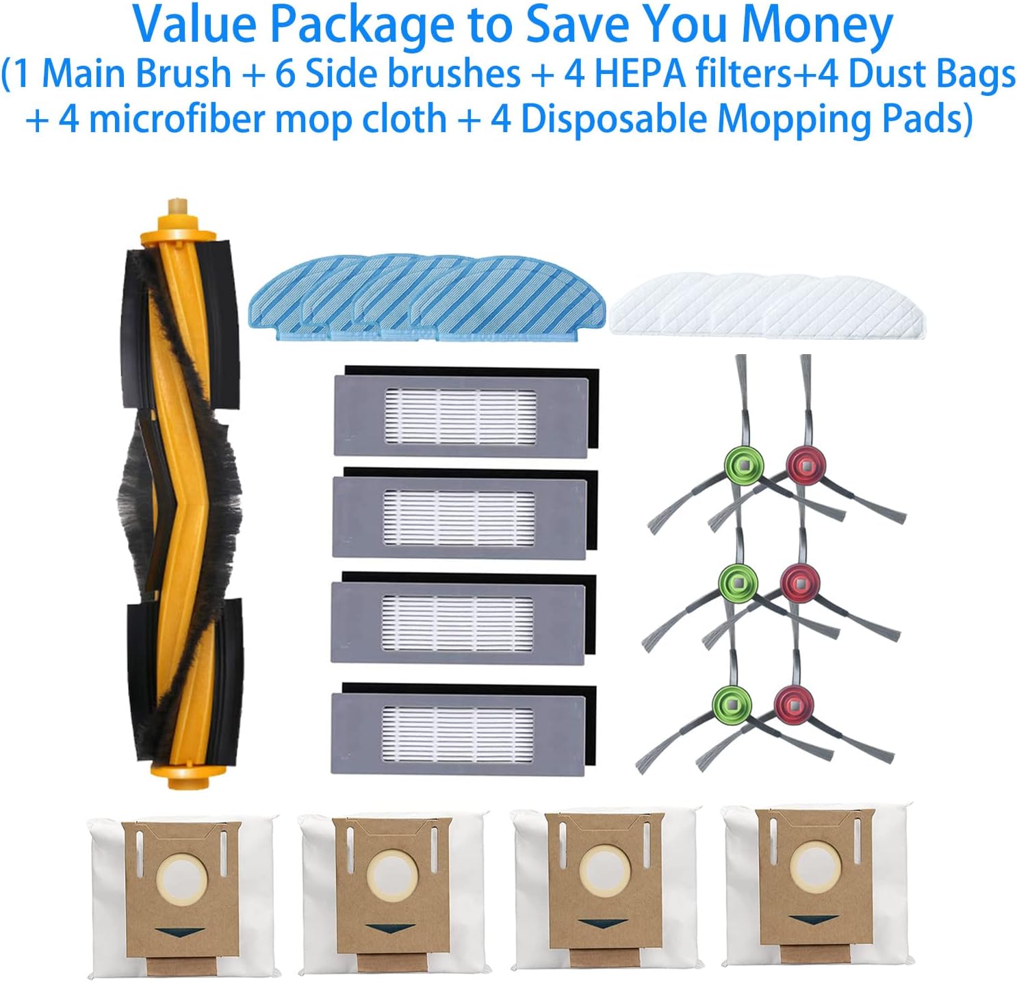23 Pack Replacement Accessories Kit for Yeedi Vac 2 Pro