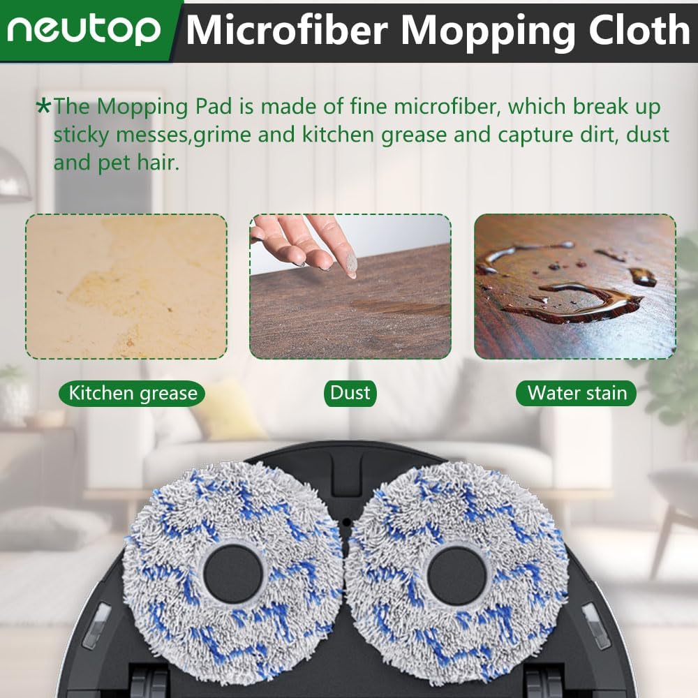 Neutop Replacement Mopping Pads for Ecovacs Robots 4-Pack