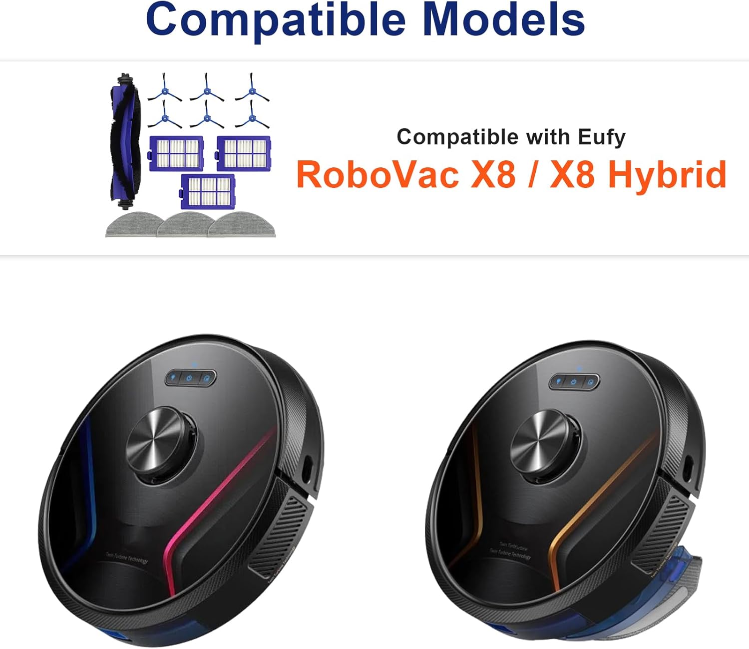 13 PCS Replacement Accessory Kit for Eufy RoboVac X8X8 Hybrid