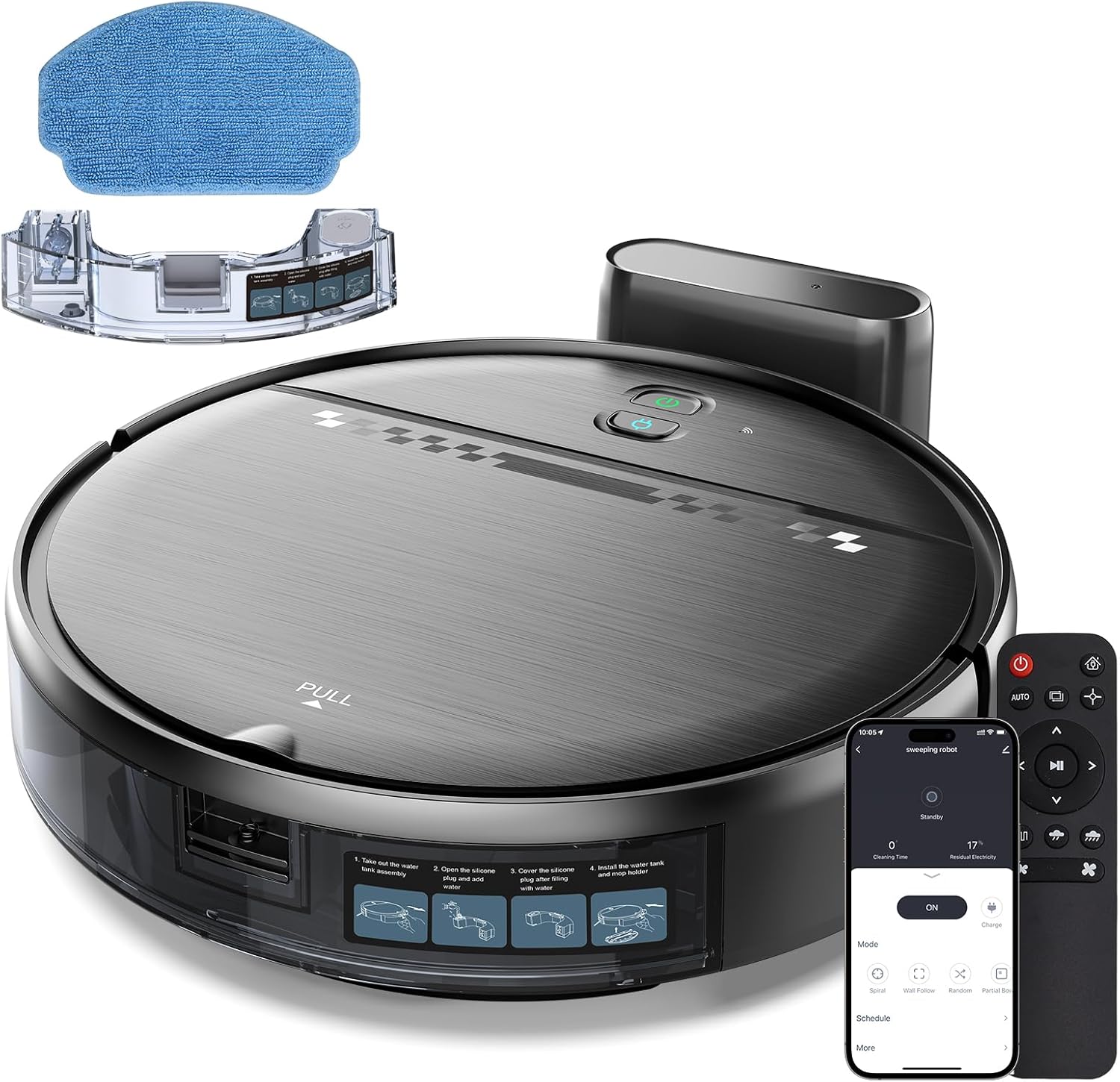 SHELIKI Robot Vacuum and Mop 2-in-1 Cleaner