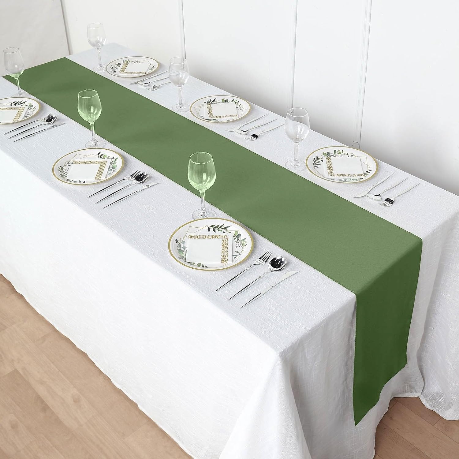 Efavormart Pack of 5 Moss Willow Table Runner
