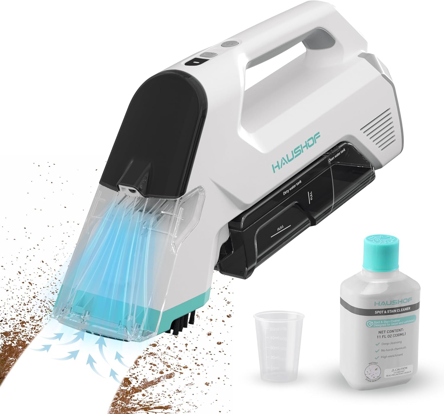 HAUSHOF 12V Cordless Carpet Cleaner with 2 Tanks