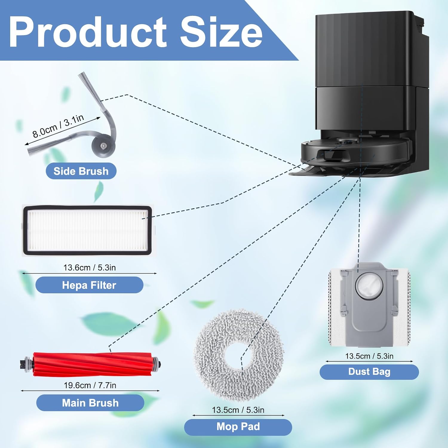 Jegehoyo Roborock QV35A QR798 QV35S Replacement Accessories Kit