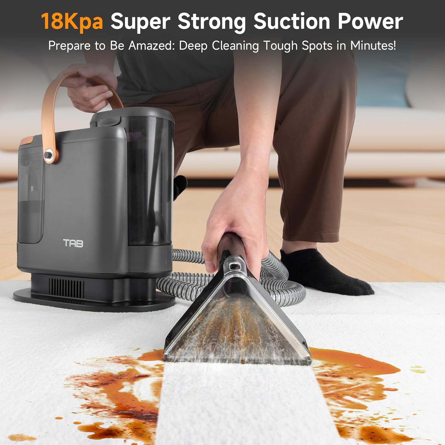 TAB Carpet Cleaner Machine with 18KPa Power