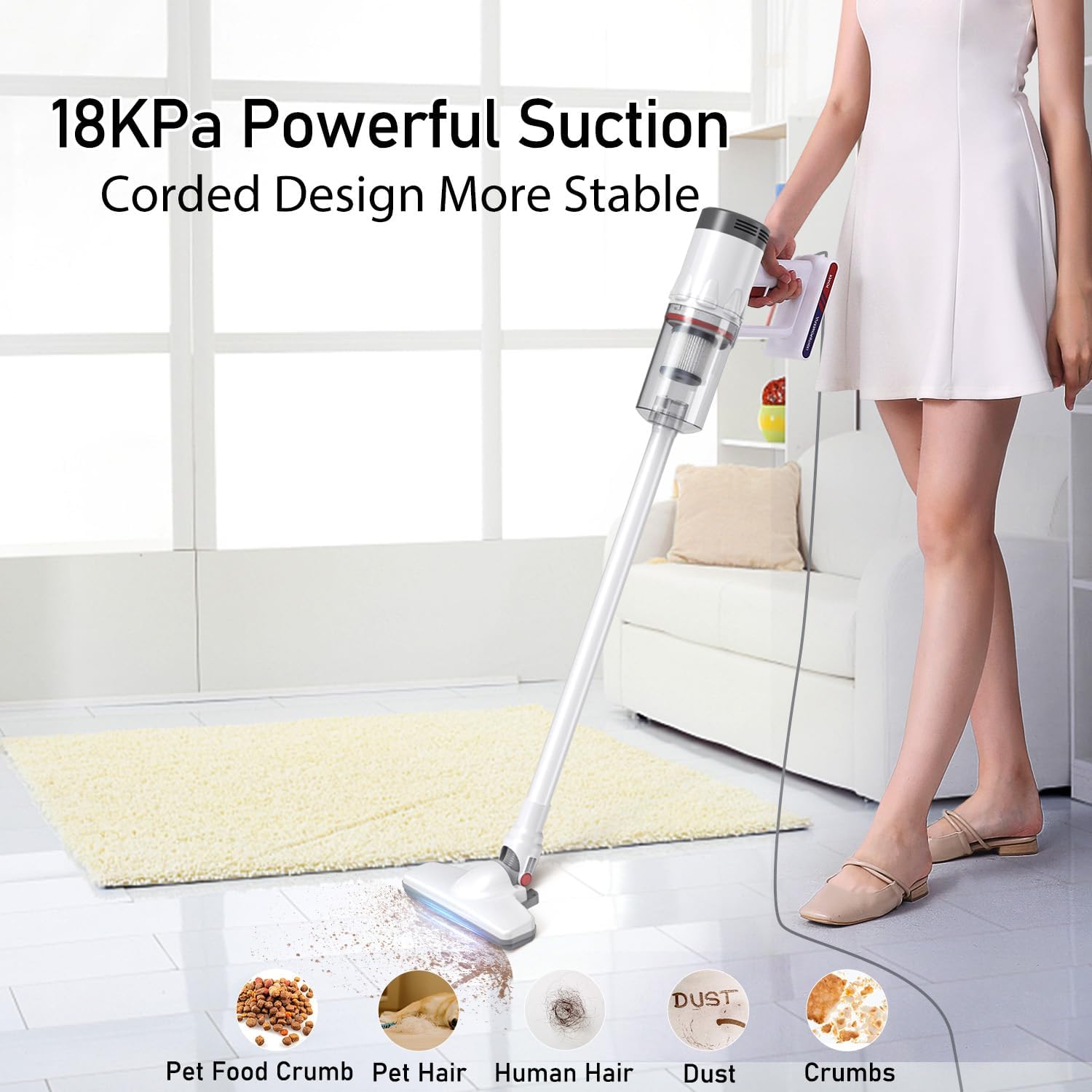 KEROMEE Ultralight Stick Vacuum 5-in-1 Powerful Suction