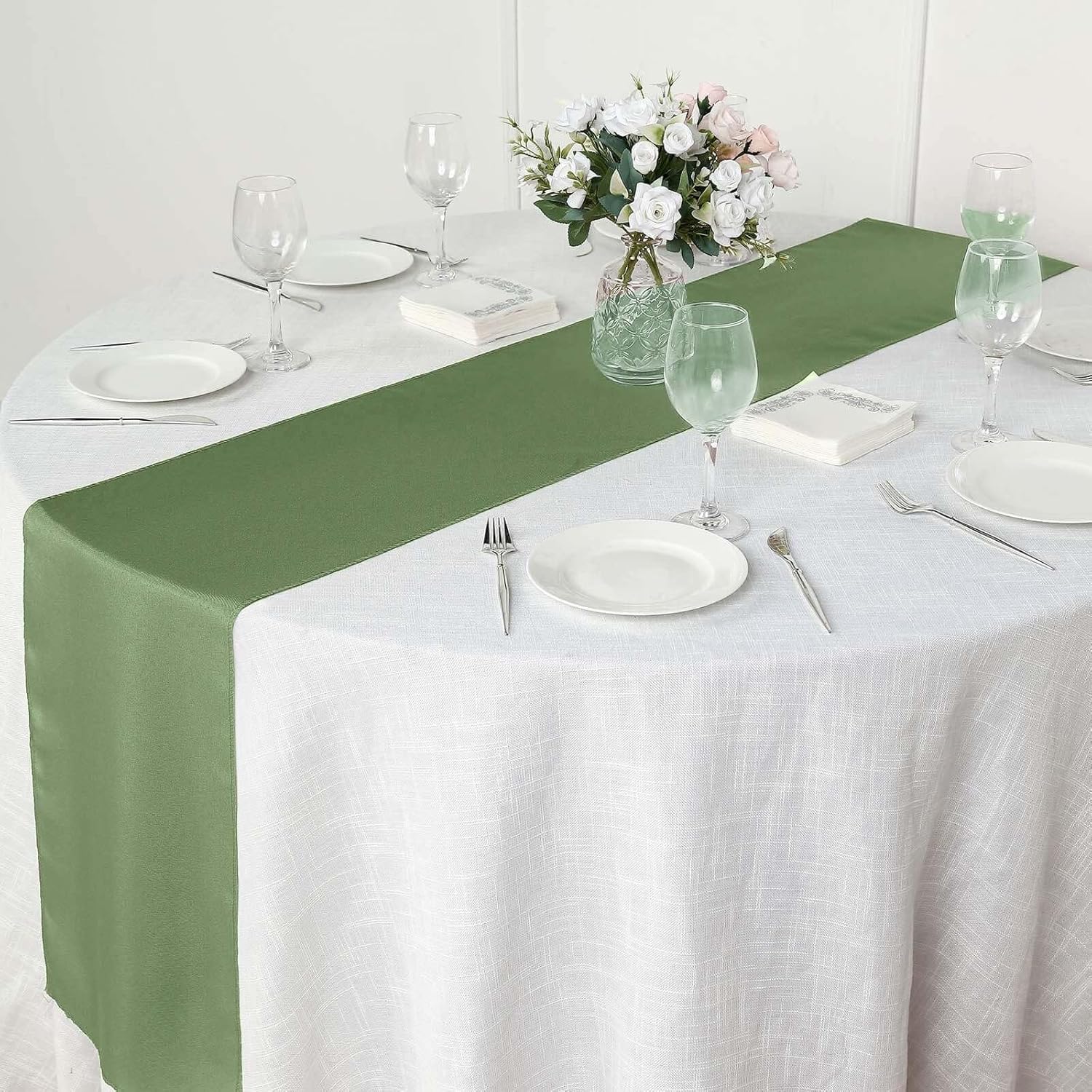 Efavormart Pack of 5 Moss Willow Table Runner