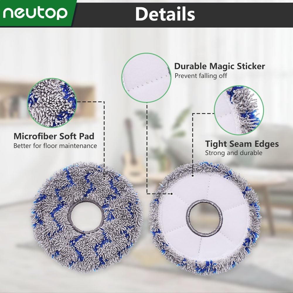 Neutop Replacement Mopping Pads for Ecovacs Robots 4-Pack