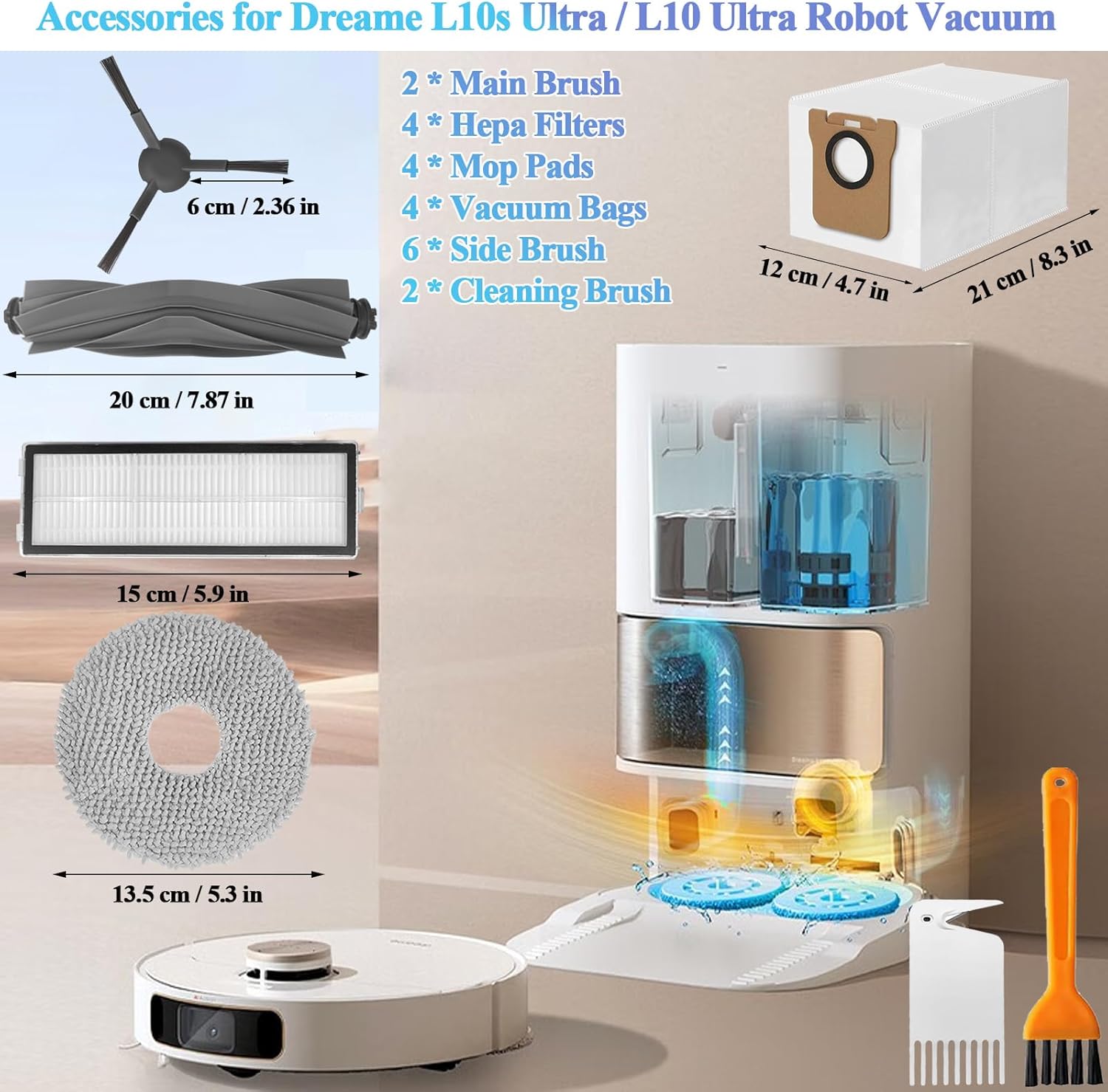 Soniicmomo Dreame L10 Ultra Replacement Parts Kit 22-Pack