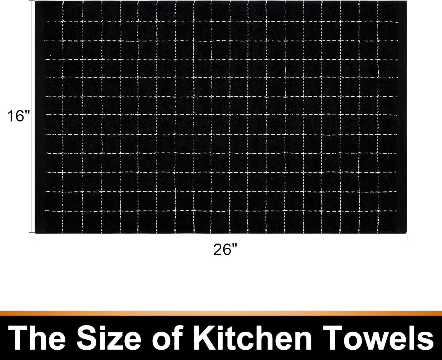 Mordimy 100 Cotton Dish Towels 16x26 4 Pack Black