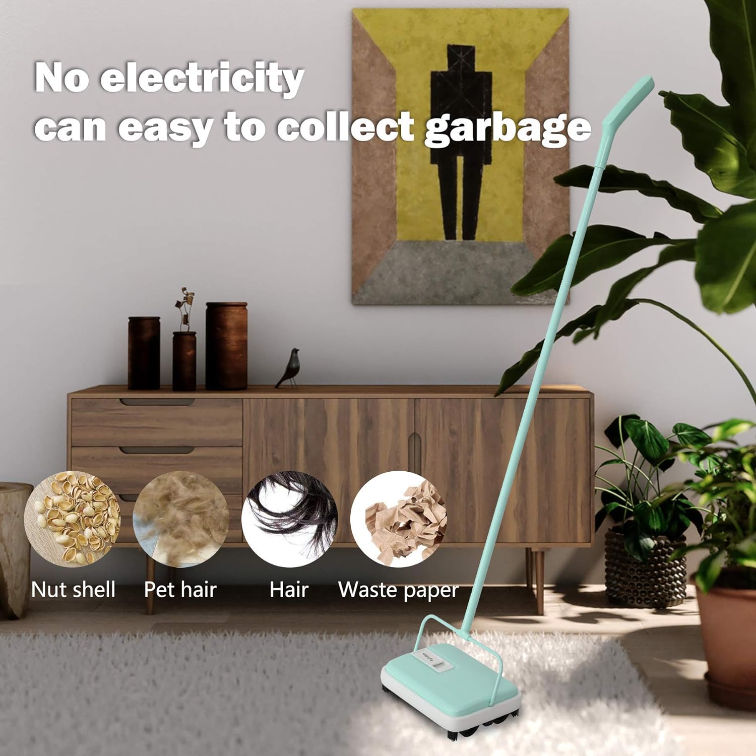 Eyliden Mini Carpet Sweeper Quiet No Noise Manual Cleaning