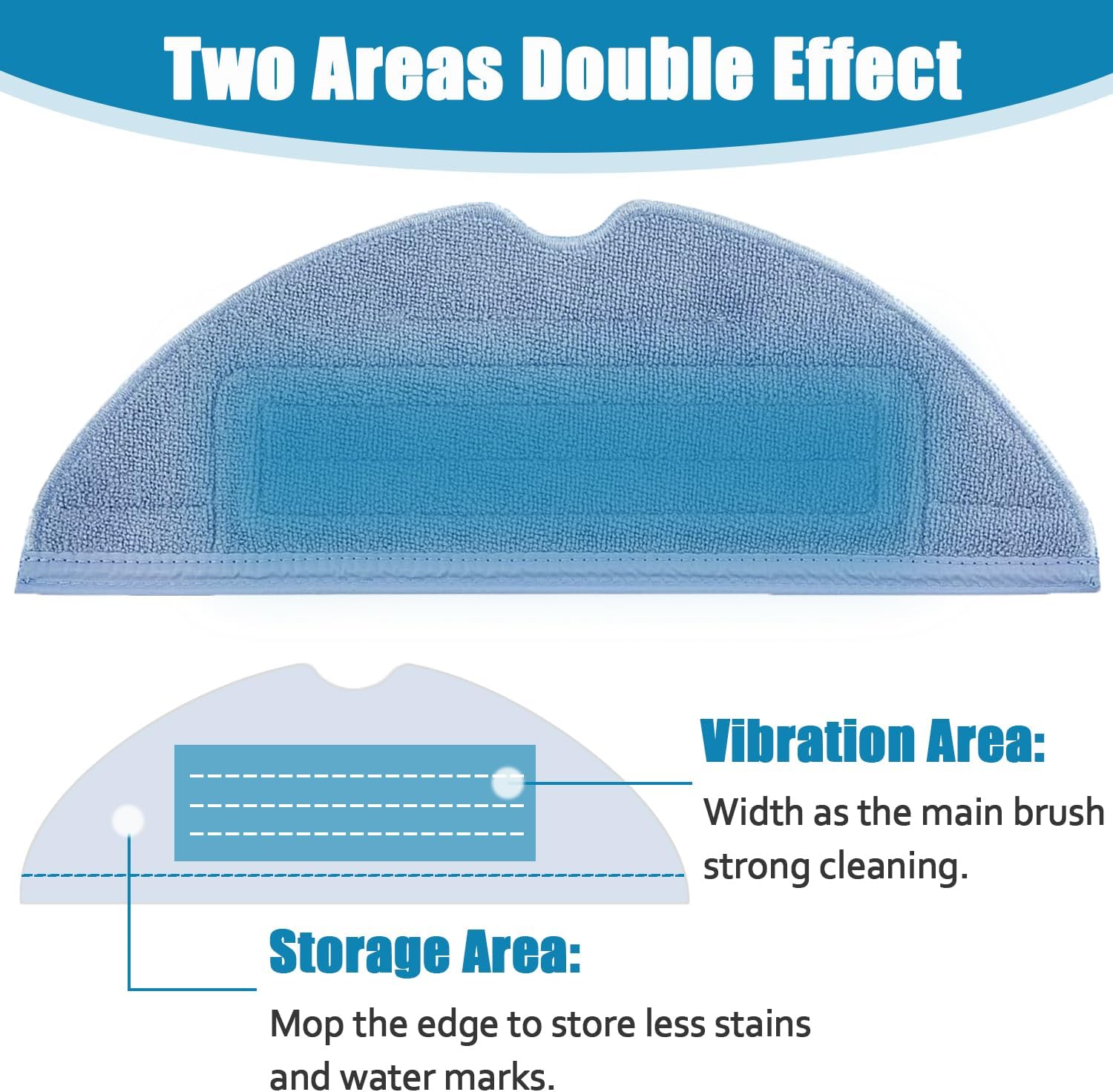 6 Pcs Microfiber Mop Pads for Roborock Robot Vacuums