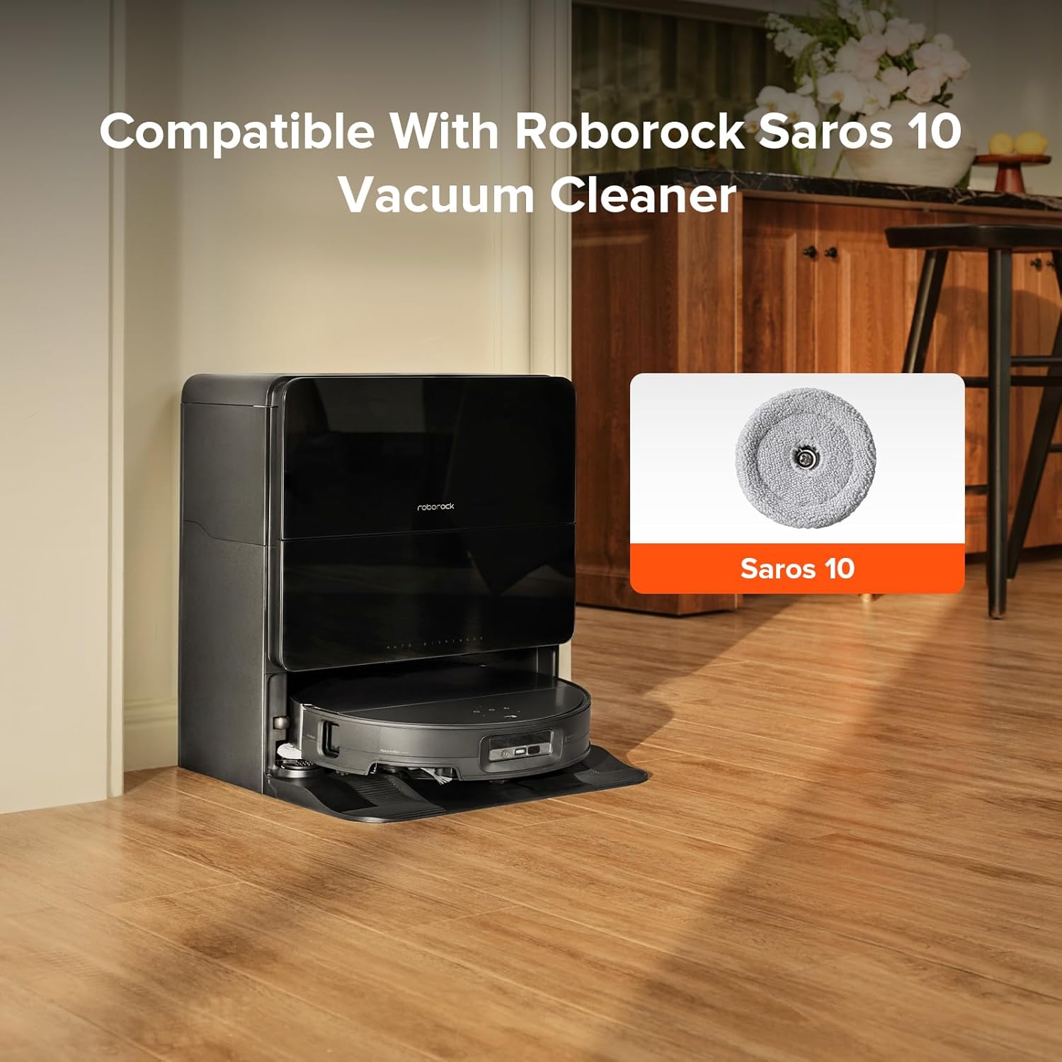 Roborock 2 Pack Edge Mop Cloths for Saros 10 Robot Vacuum