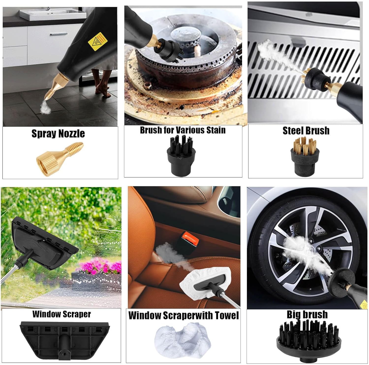1200ml Handheld Steam Cleaner with 5 Accessories
