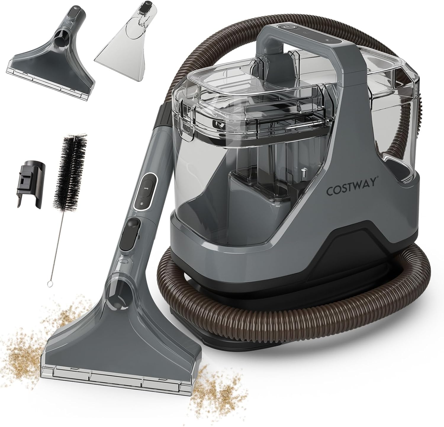 COSTWAY Upholstery Cleaner Machine Portable Spot Cleaner with 15Kpa Suction 600W Power