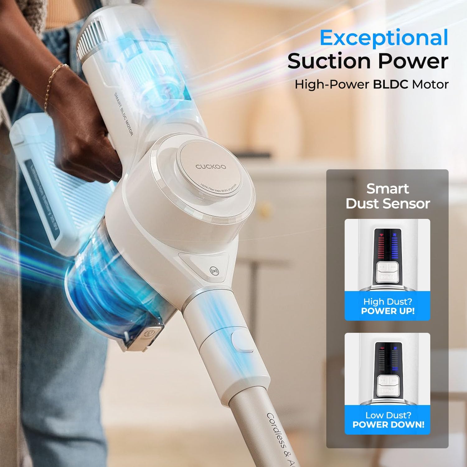 CUCKOO Powerclone Cordless Vacuum Cleaner with Charging Stand White