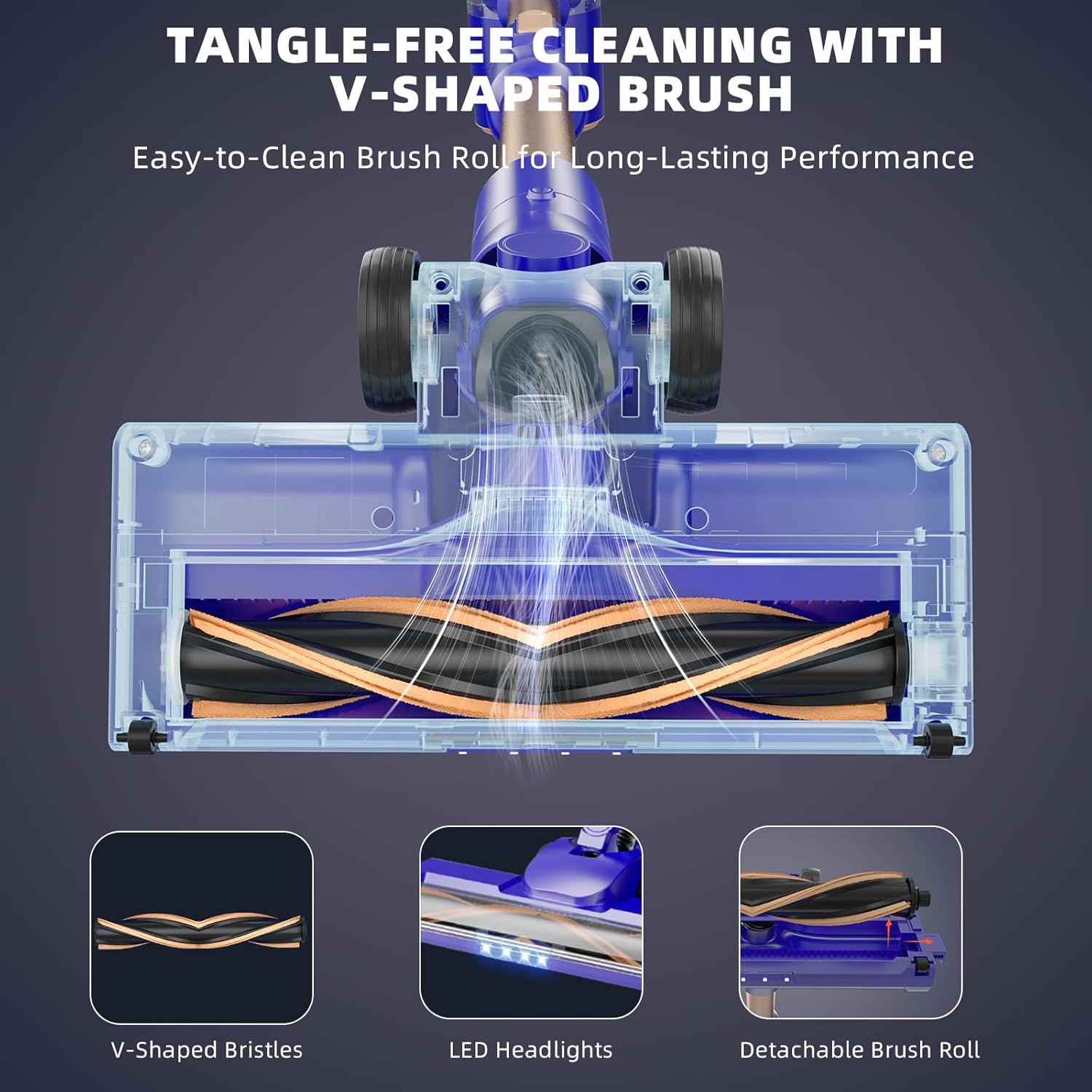 Cordless Vacuum Cleaner with 180 Bendable Wand and Touch Screen