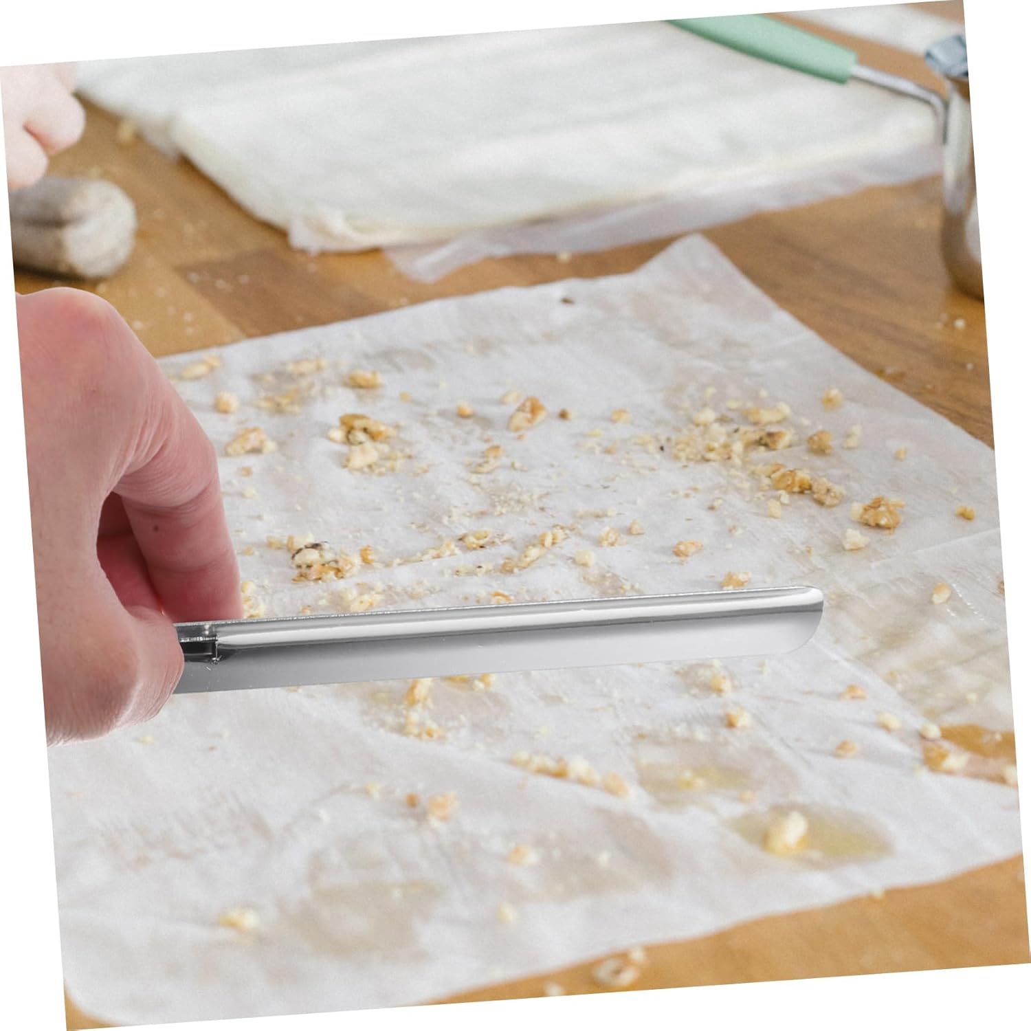 SHOWERORO 2pcs Stainless Steel Crumb Scraper Squeegee