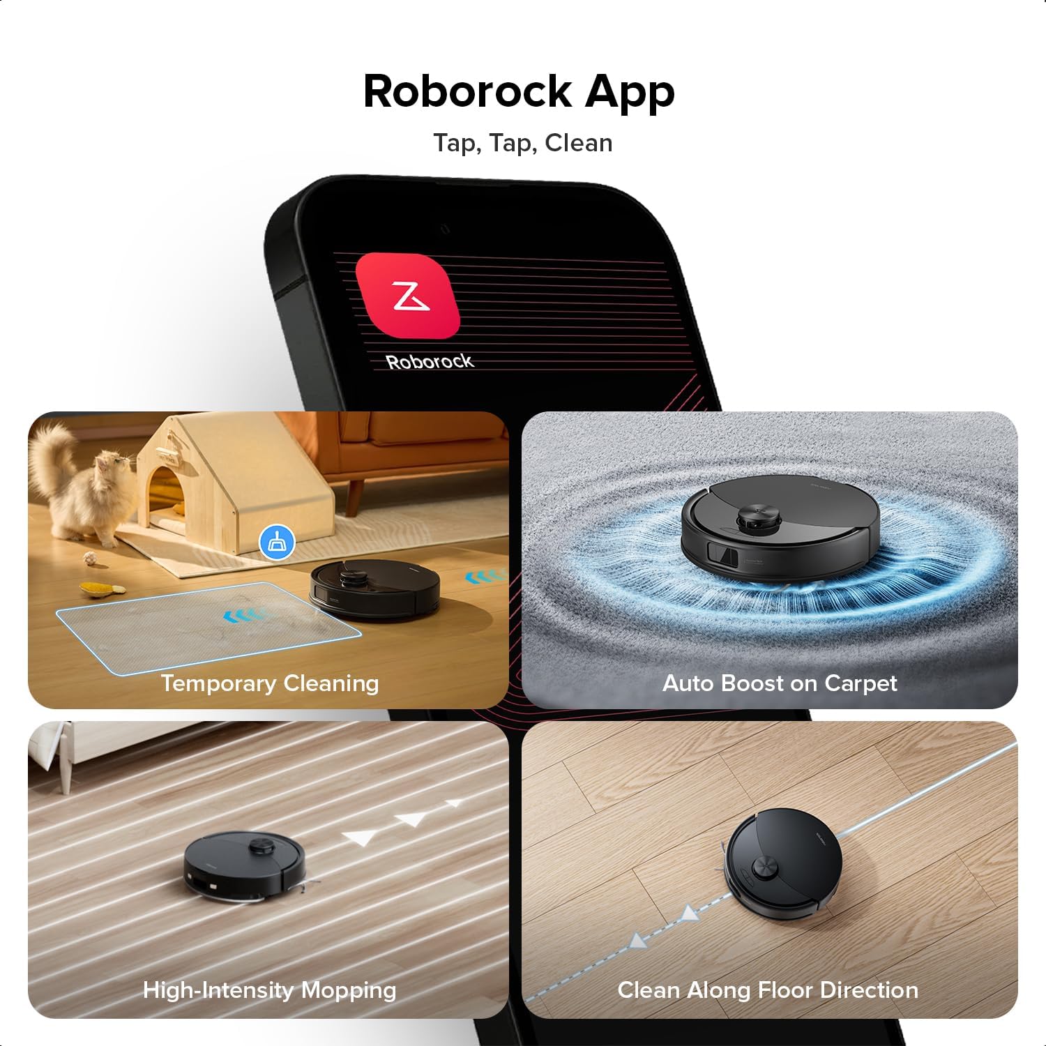 Roborock Q10 S5 Robot Vacuum and Mop Cleaner Black
