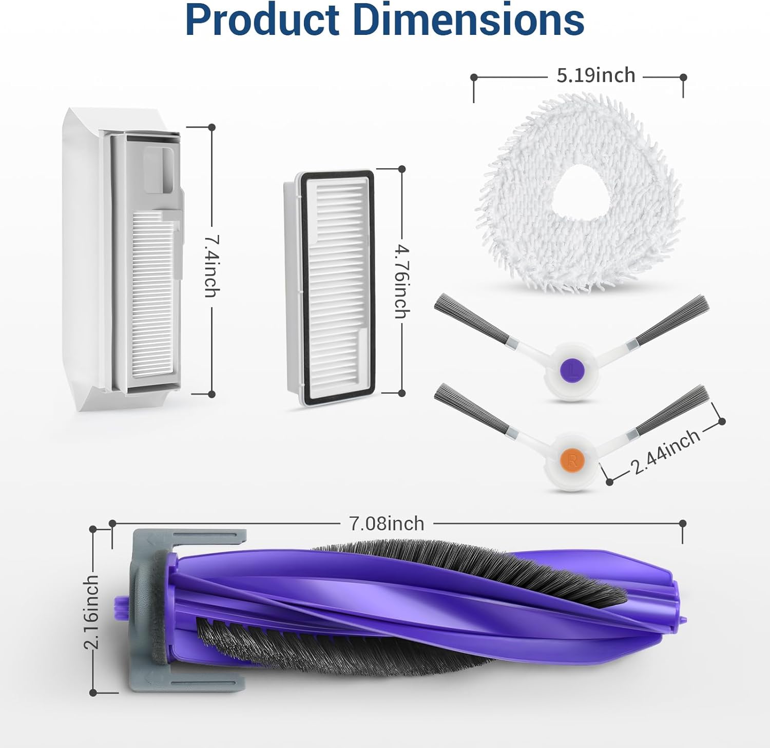 20Pcs Replacement Parts for Narwal Freo X Ultra Robot Vacuum Cleaner