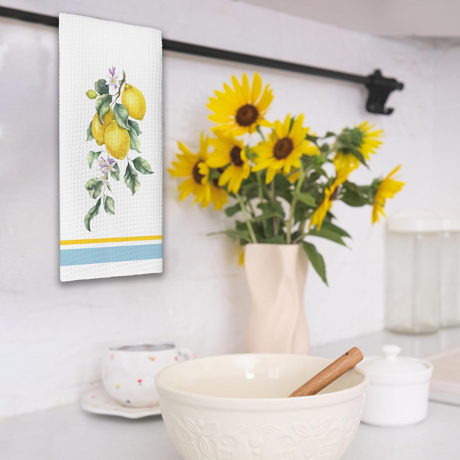 Yellow Lemon Seasonal Kitchen Towels Set of 2