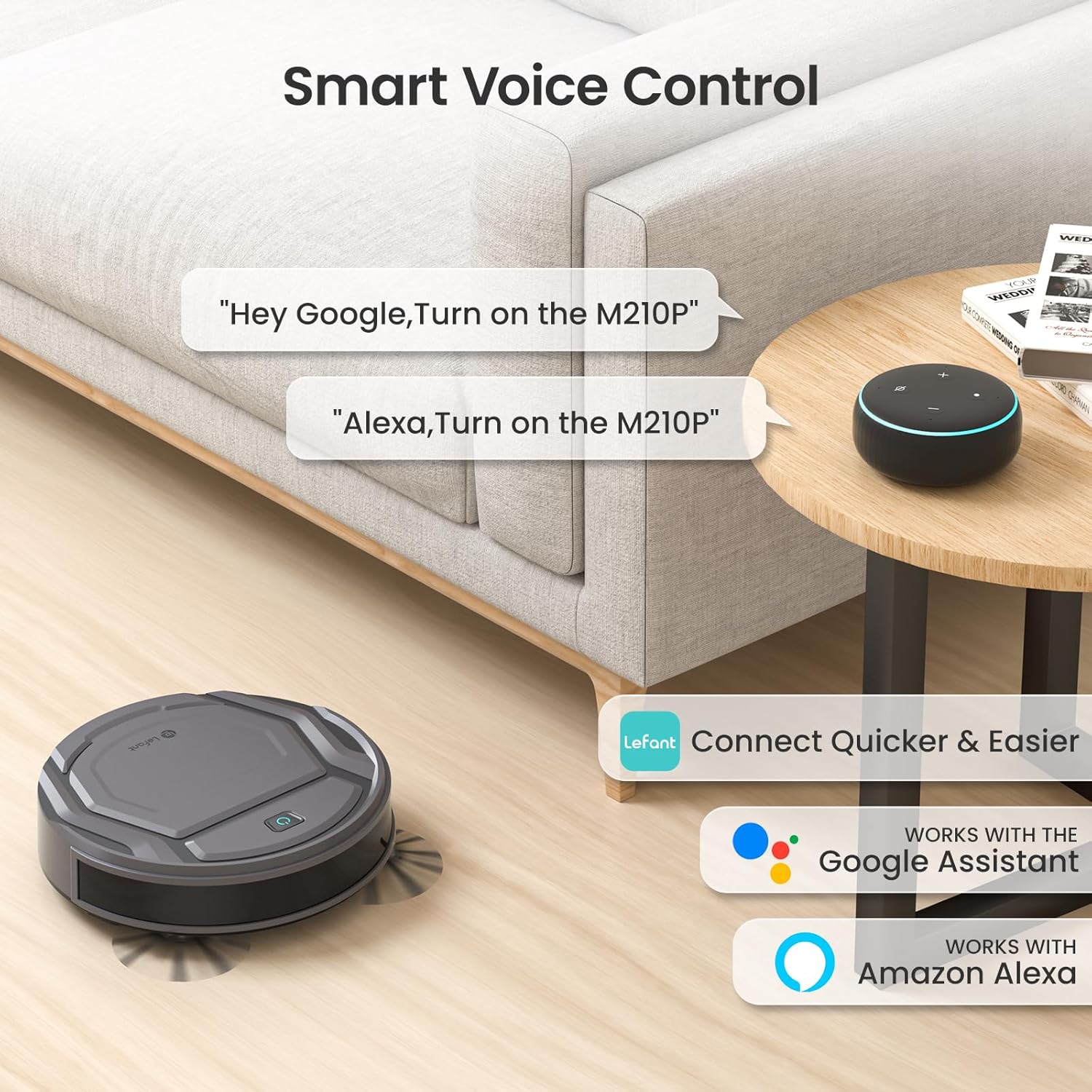 Lefant M210 Pro Robot Vacuum with 3 Suction Levels and 6 Modes