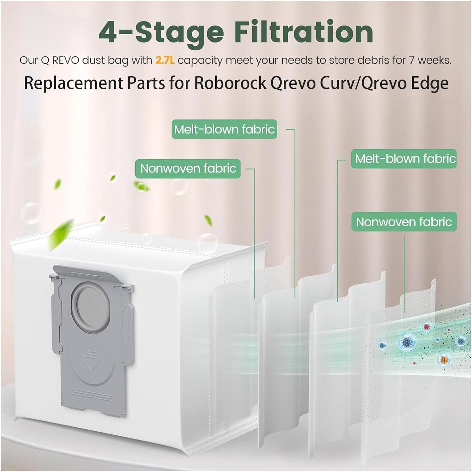 Replacement Parts for Roborock Qrevo Curv Edge Robot Vacuum Cleaner