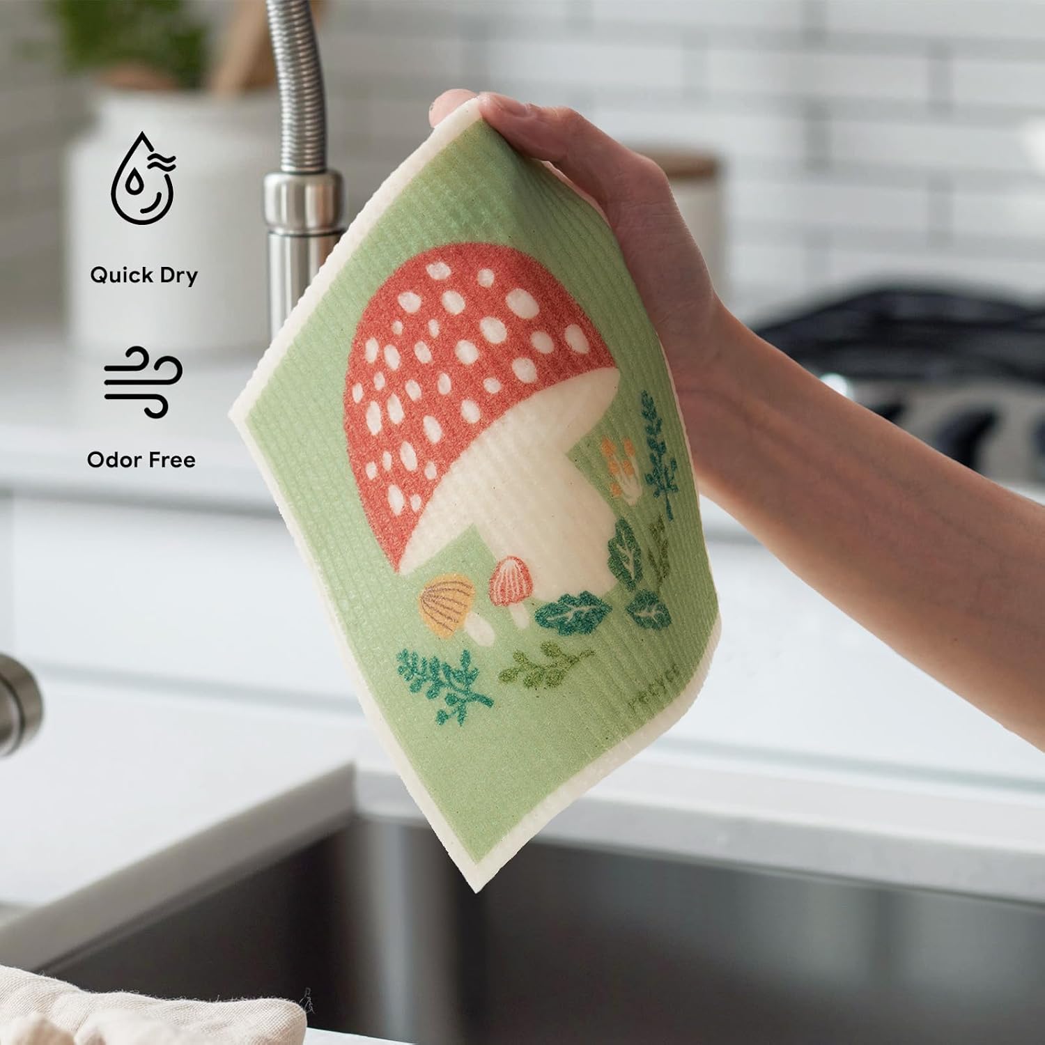 RECYCO Swedish Dishcloths 6-Pack Forest Mushroom Dish Rags