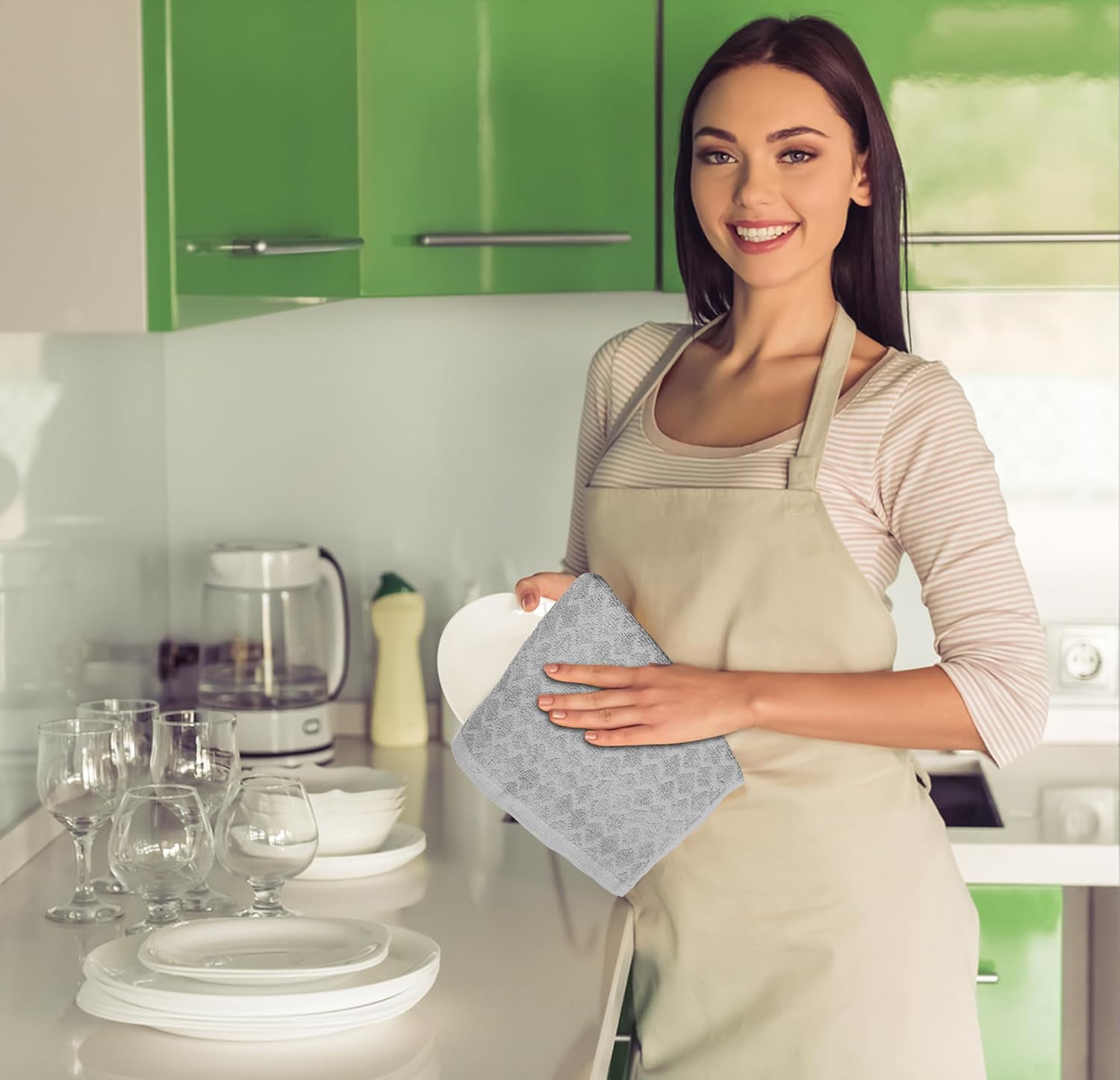 Pack of 6 Super Plush Dish Towels 18x28