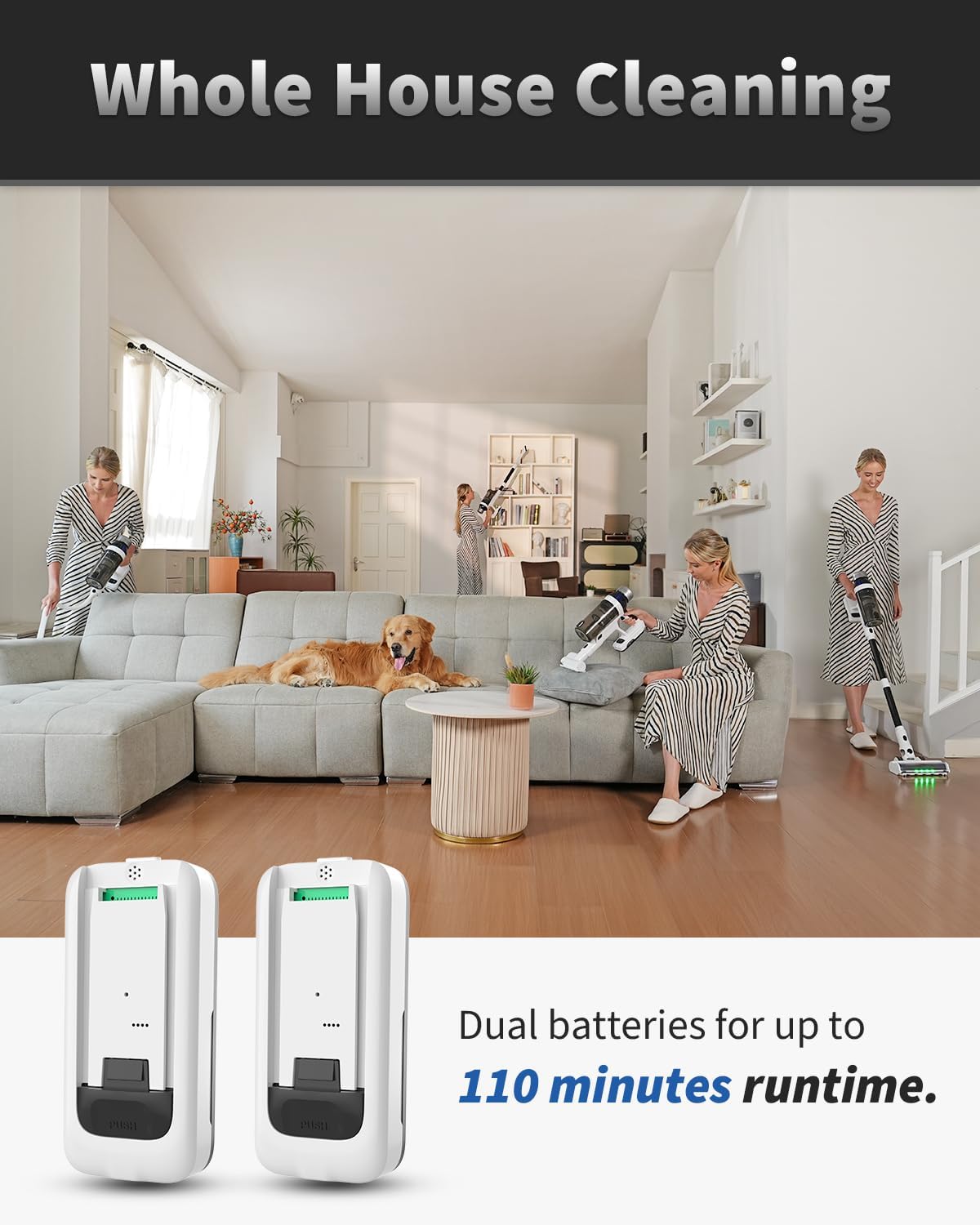NuYupo Cordless Vacuum Cleaner with 2 Batteries