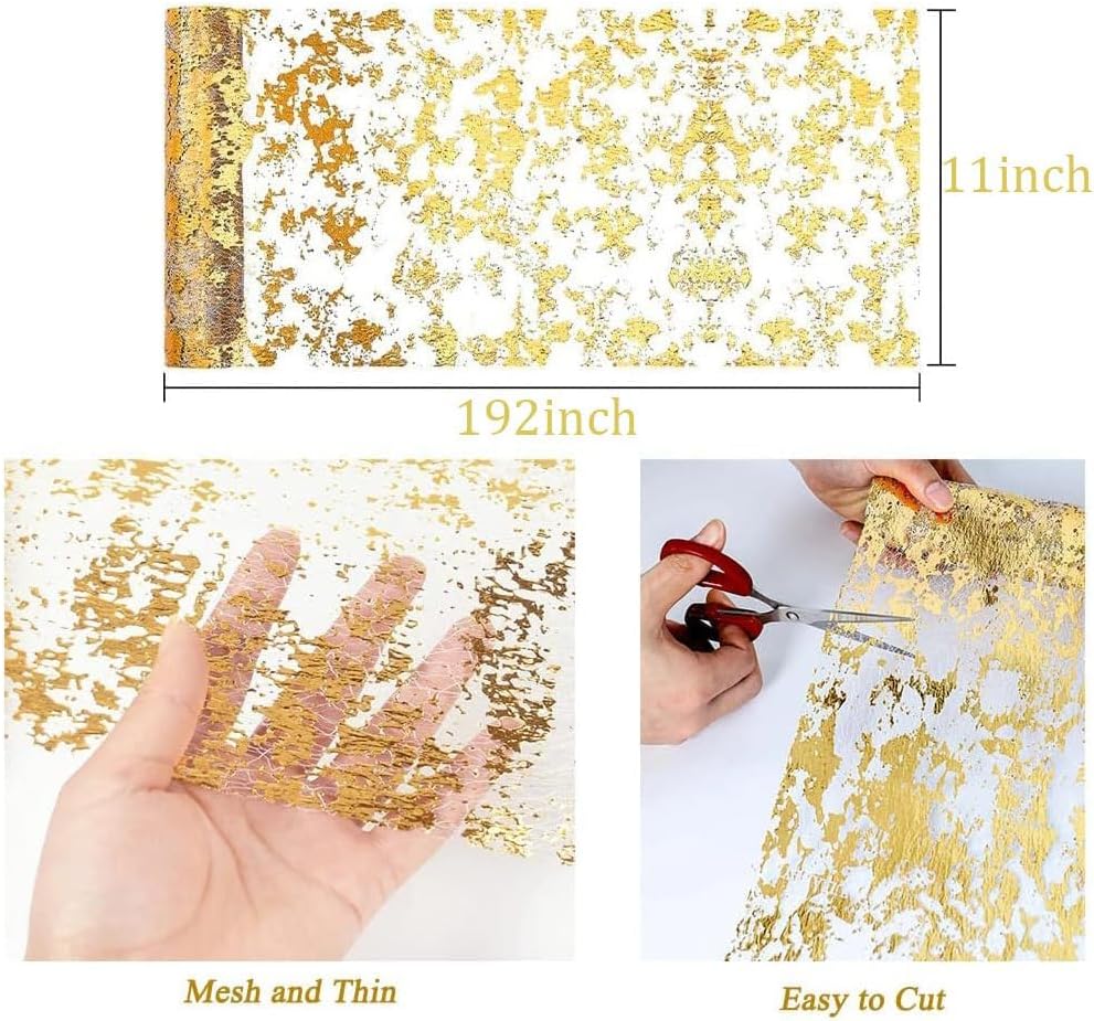 Gold Sequin Glitter Table Runner 11x49
