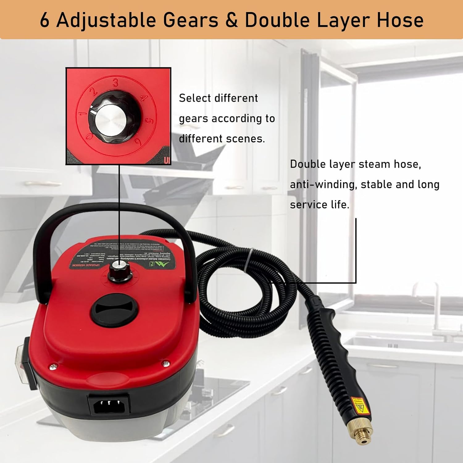 INTSUPERMAI High Temp Steam Cleaner with 3 Brush Heads