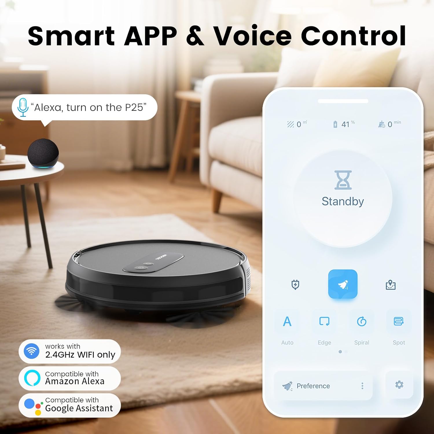 AIRROBO Robot Vacuum with 2800Pa Suction and Smart Navigation