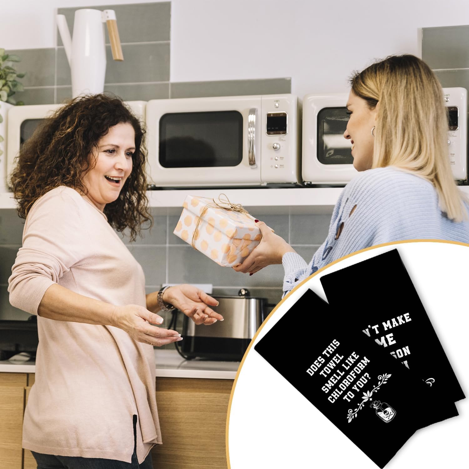 Funny Kitchen Towels Set of 2 with Sarcastic Quotes
