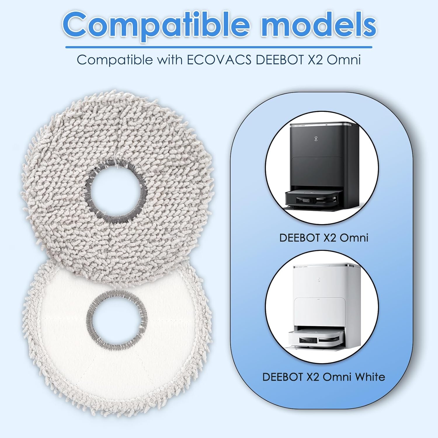 6 Pack T30S Mop Pads Compatible with ECOVACS DEEBOT Models