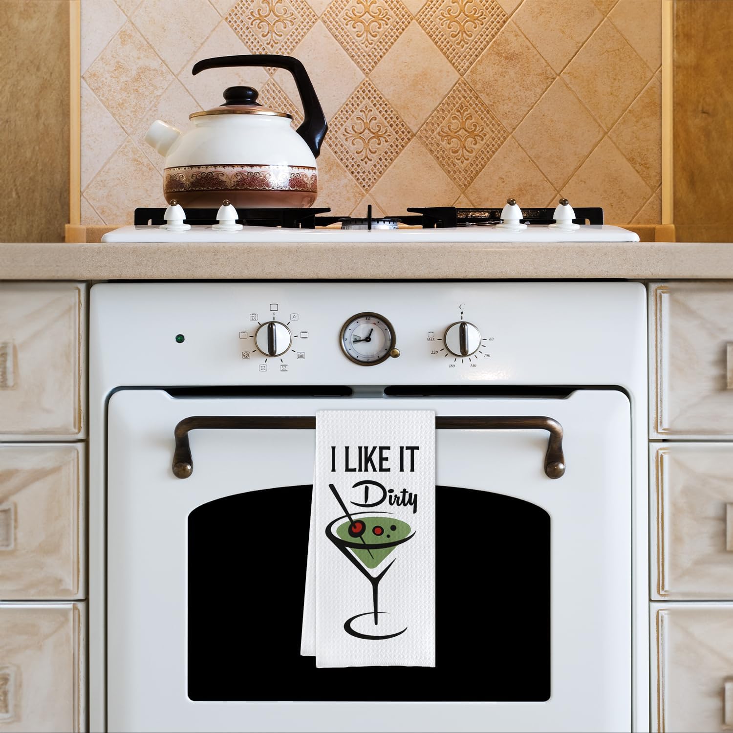 Dirty Martini Gifts - Funny Kitchen Towel with Cocktail Print
