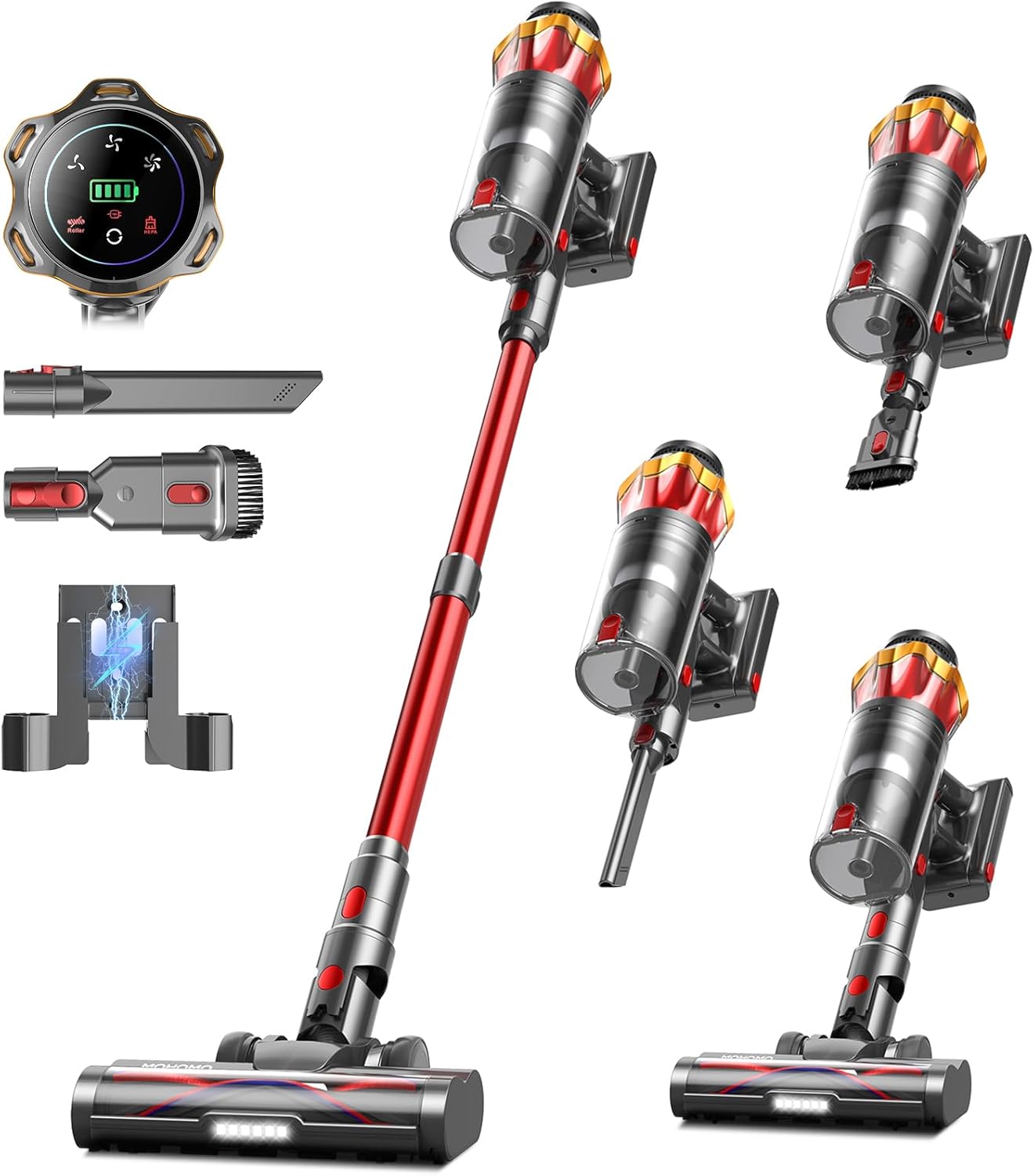 Cordless Vacuum Cleaner with 580W Power and OLED Touch Screen