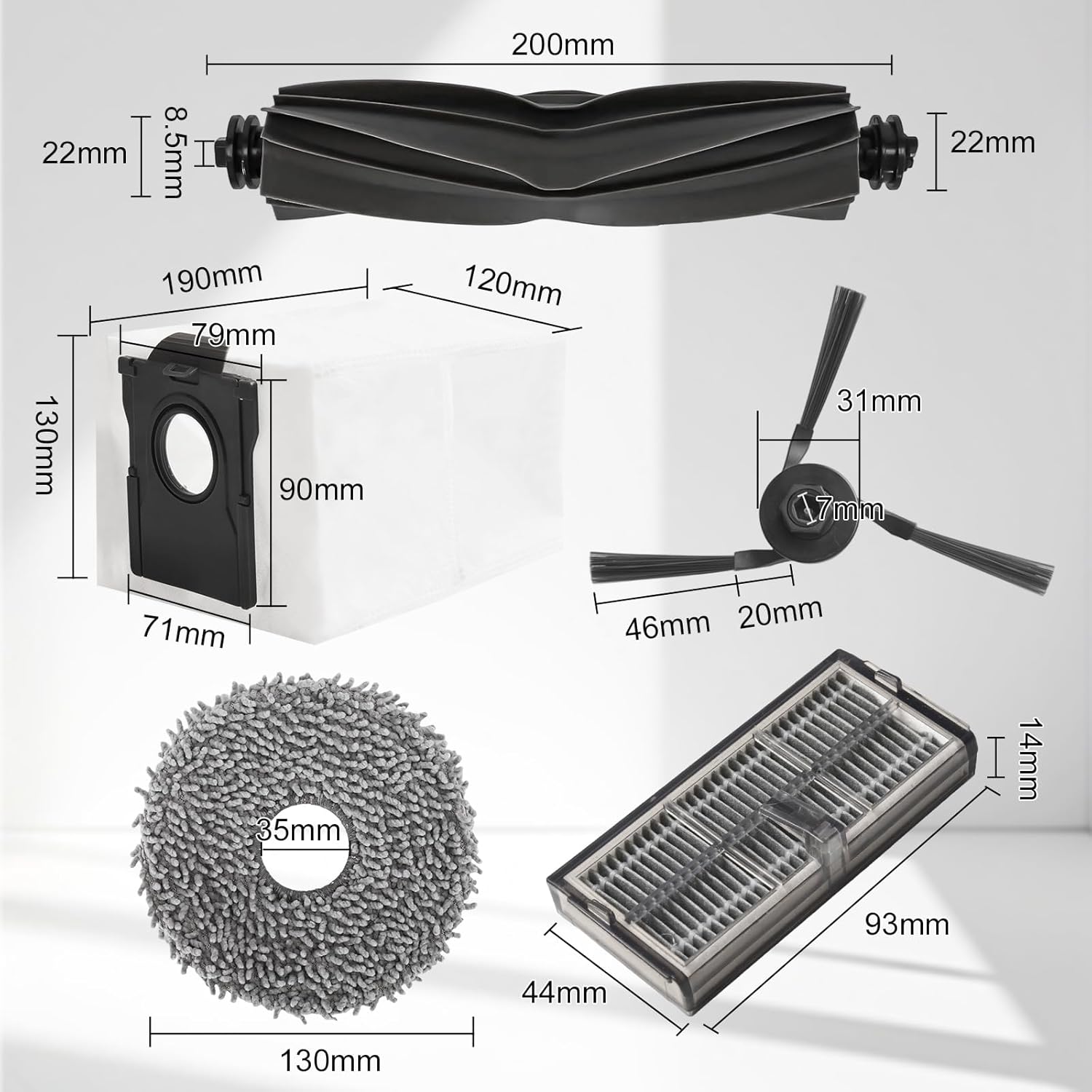 CRIDENG 25Pcs Replacement Parts For MOVA P10 Pro Ultra Vacuum Cleaner