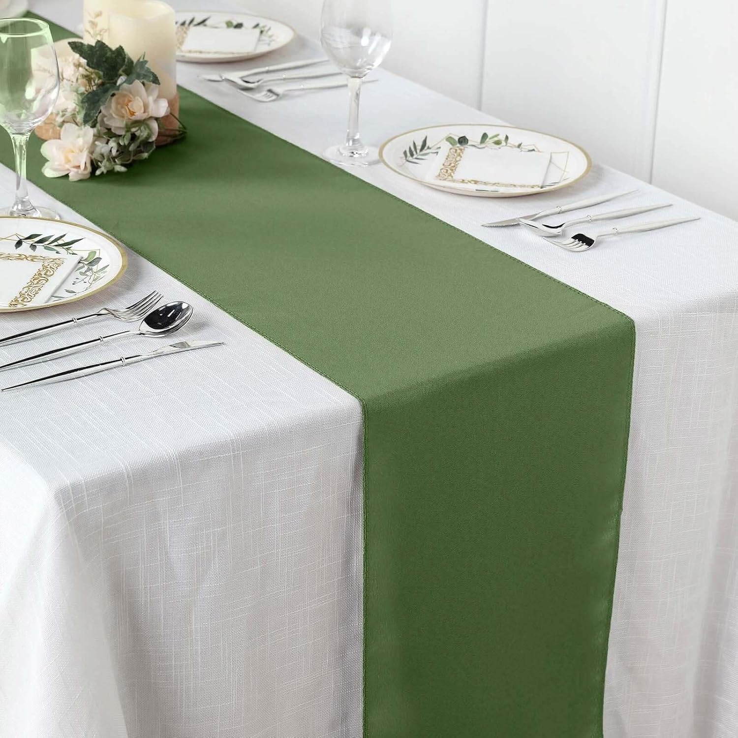 Efavormart Pack of 5 Moss Willow Table Runner