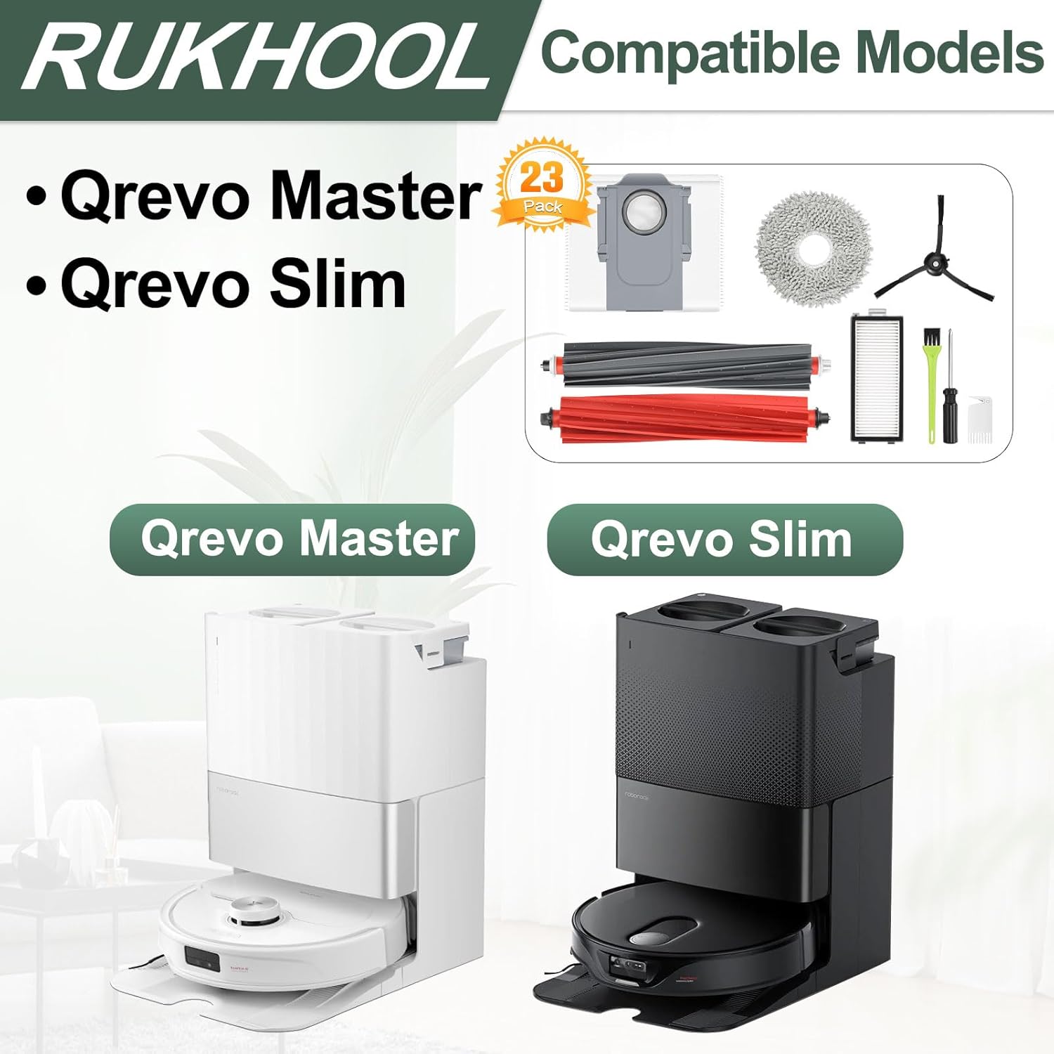 RUKHOOL Roborock Qrevo Master Replacement Accessories Kit