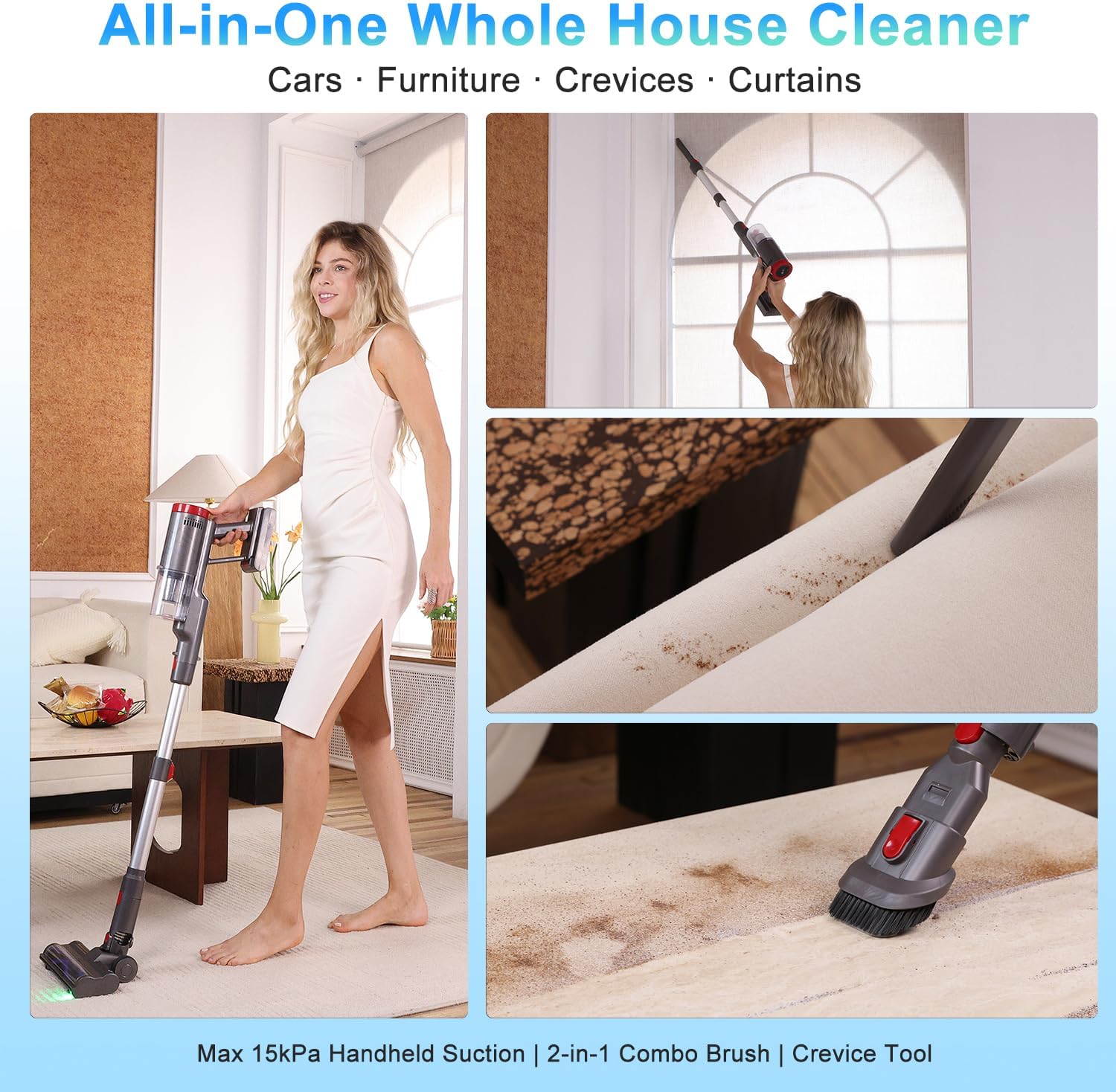 PRAVOLE 8-in-1 Cordless Stick Vacuum Cleaner